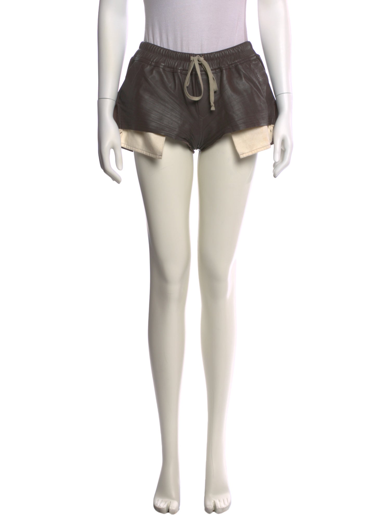 Rick Owens Leather Mini Shorts