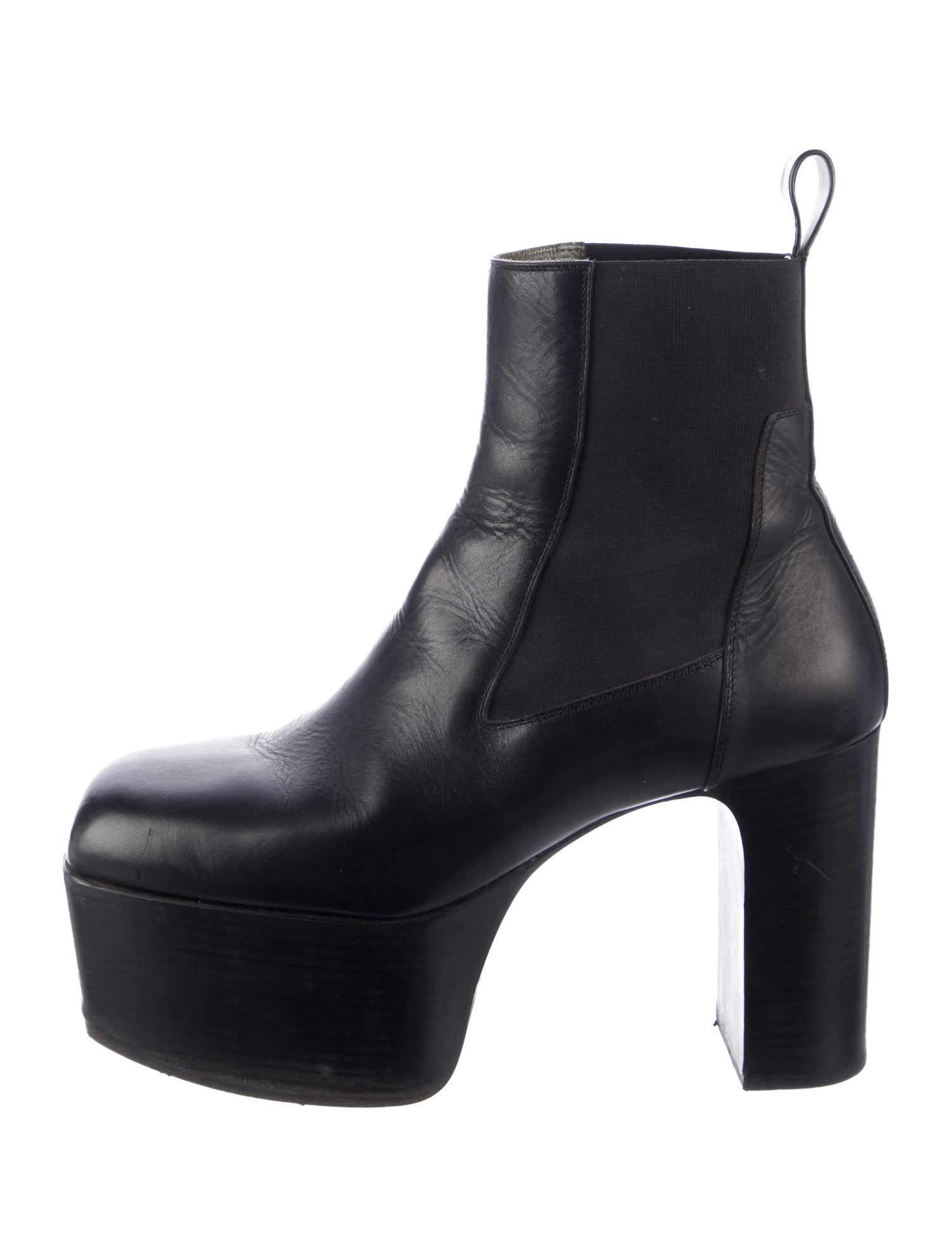 Rick Owens Leather Chelsea Boots