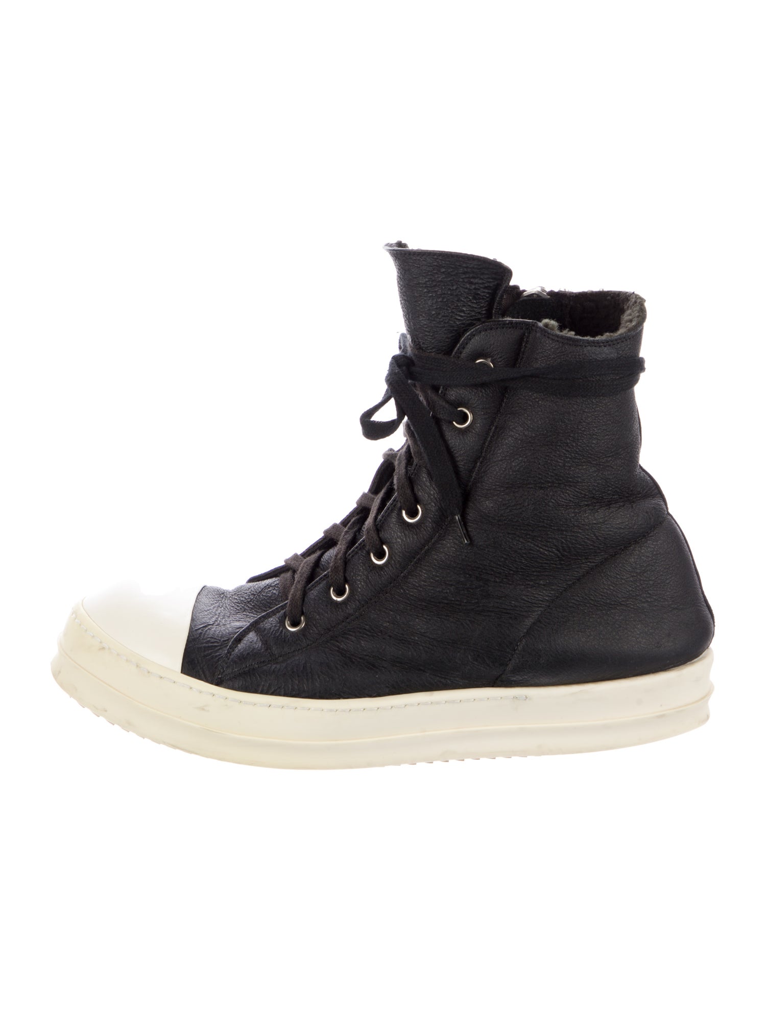 Rick Owens Leather Lace-Up Boots