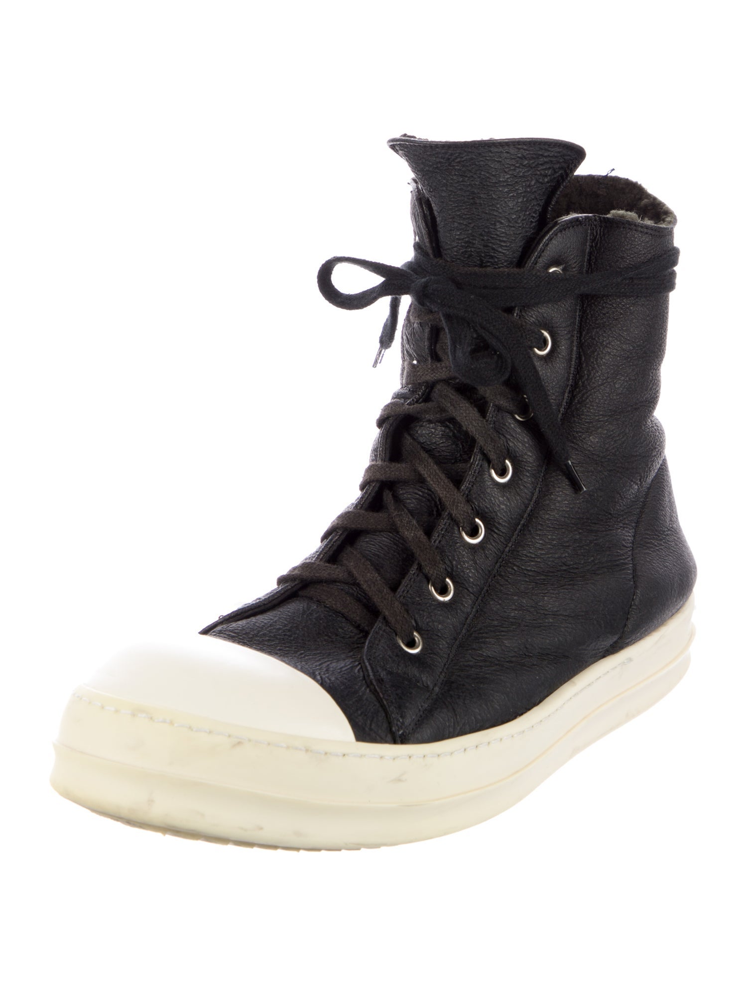 Rick Owens Leather Lace-Up Boots