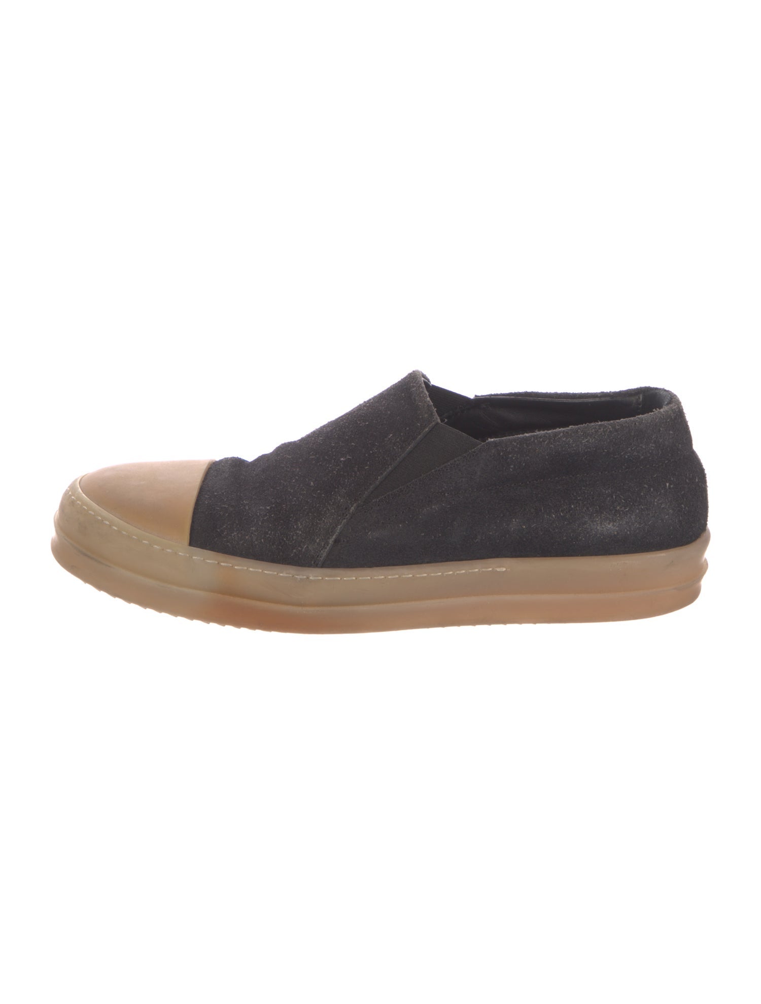 Rick Owens Suede Colorblock Pattern Sneakers