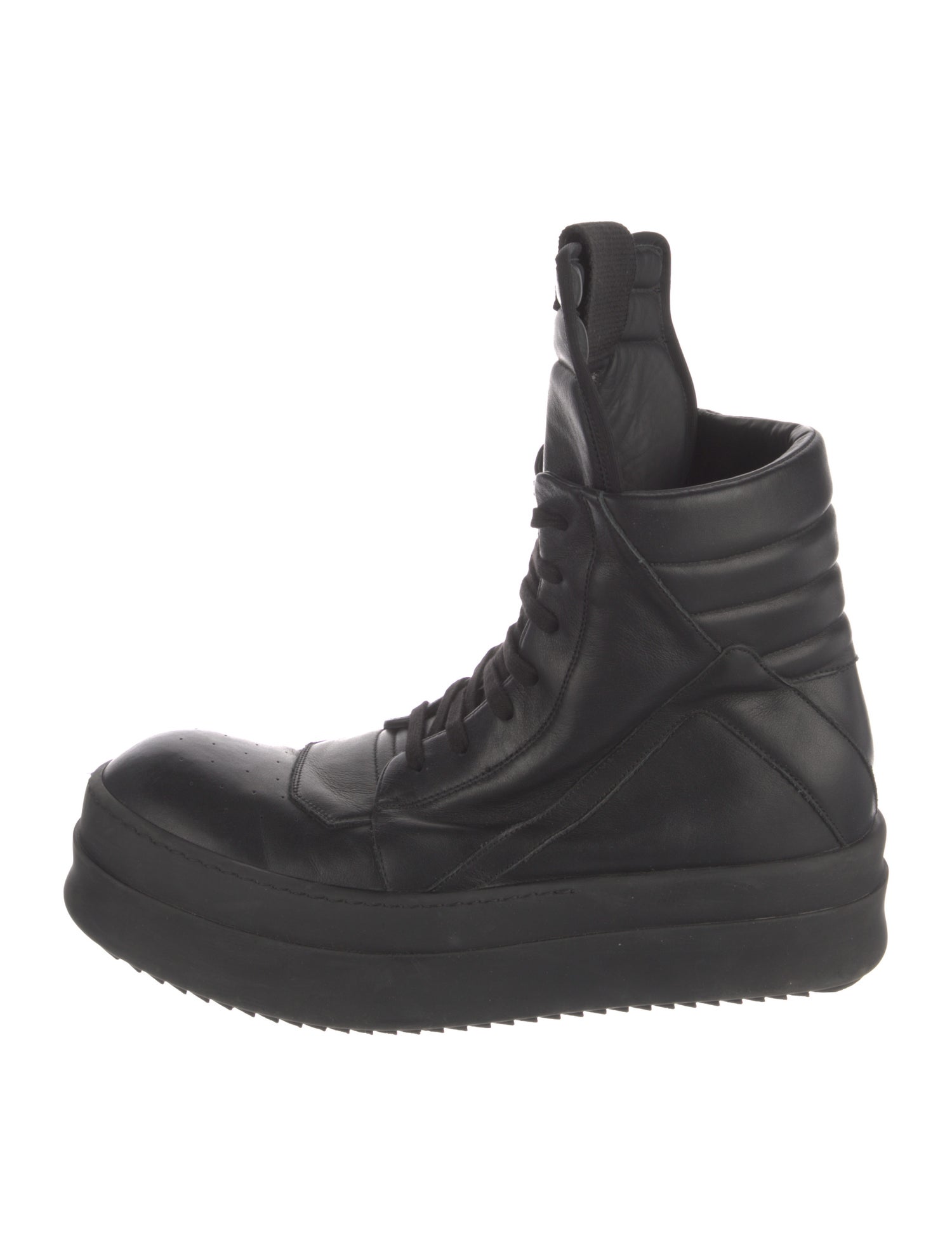 Rick Owens Leather Lace-Up Boots