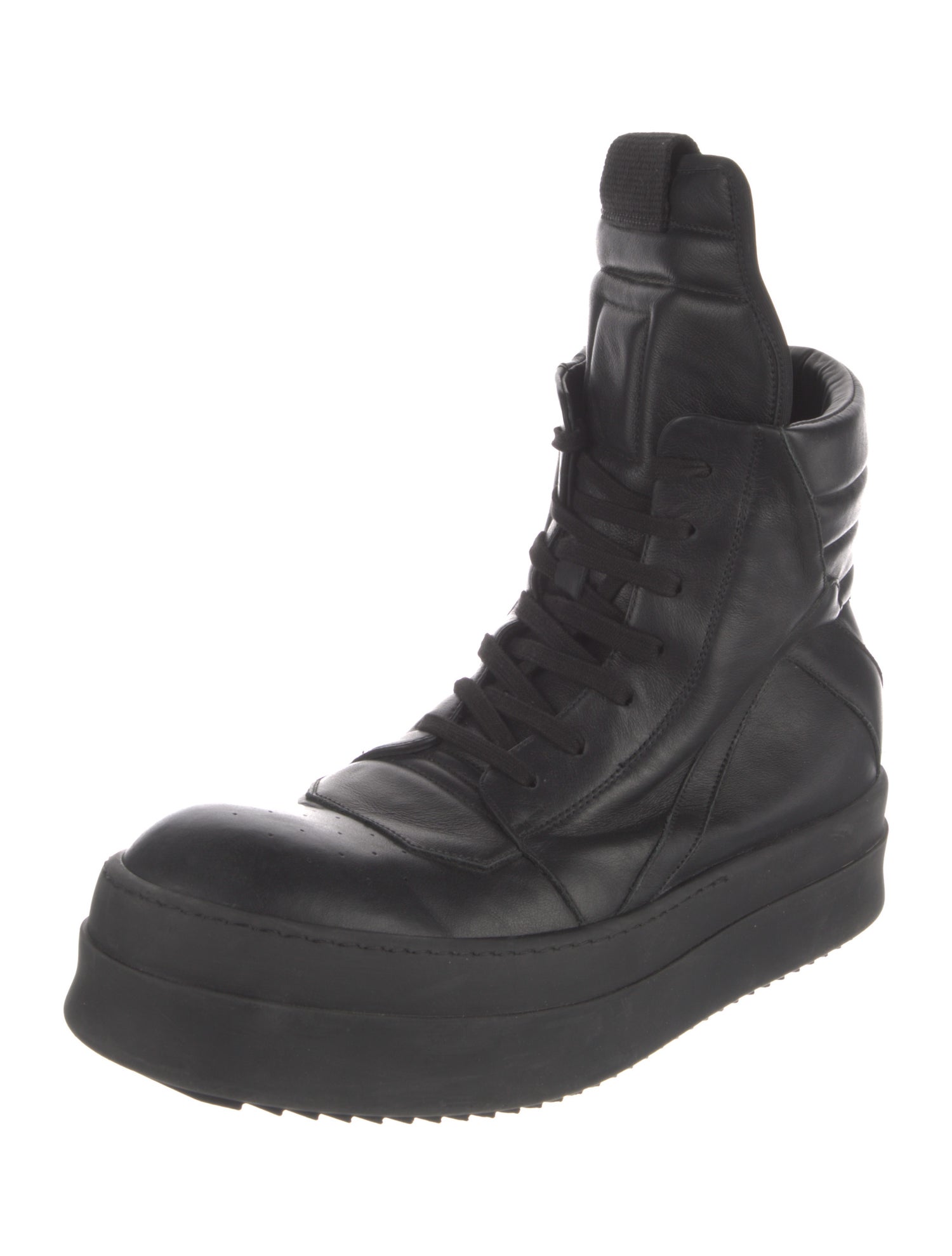Rick Owens Leather Lace-Up Boots