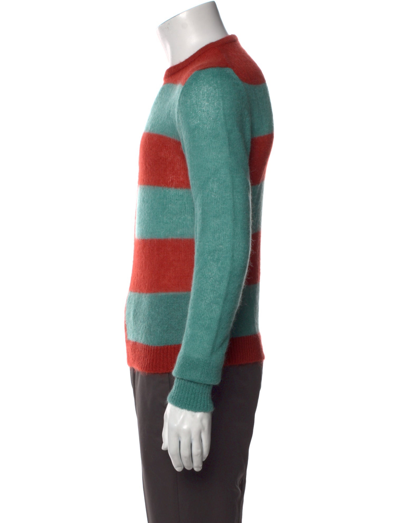 Rick Owens Colorblock Pattern Crew Neck Pullover