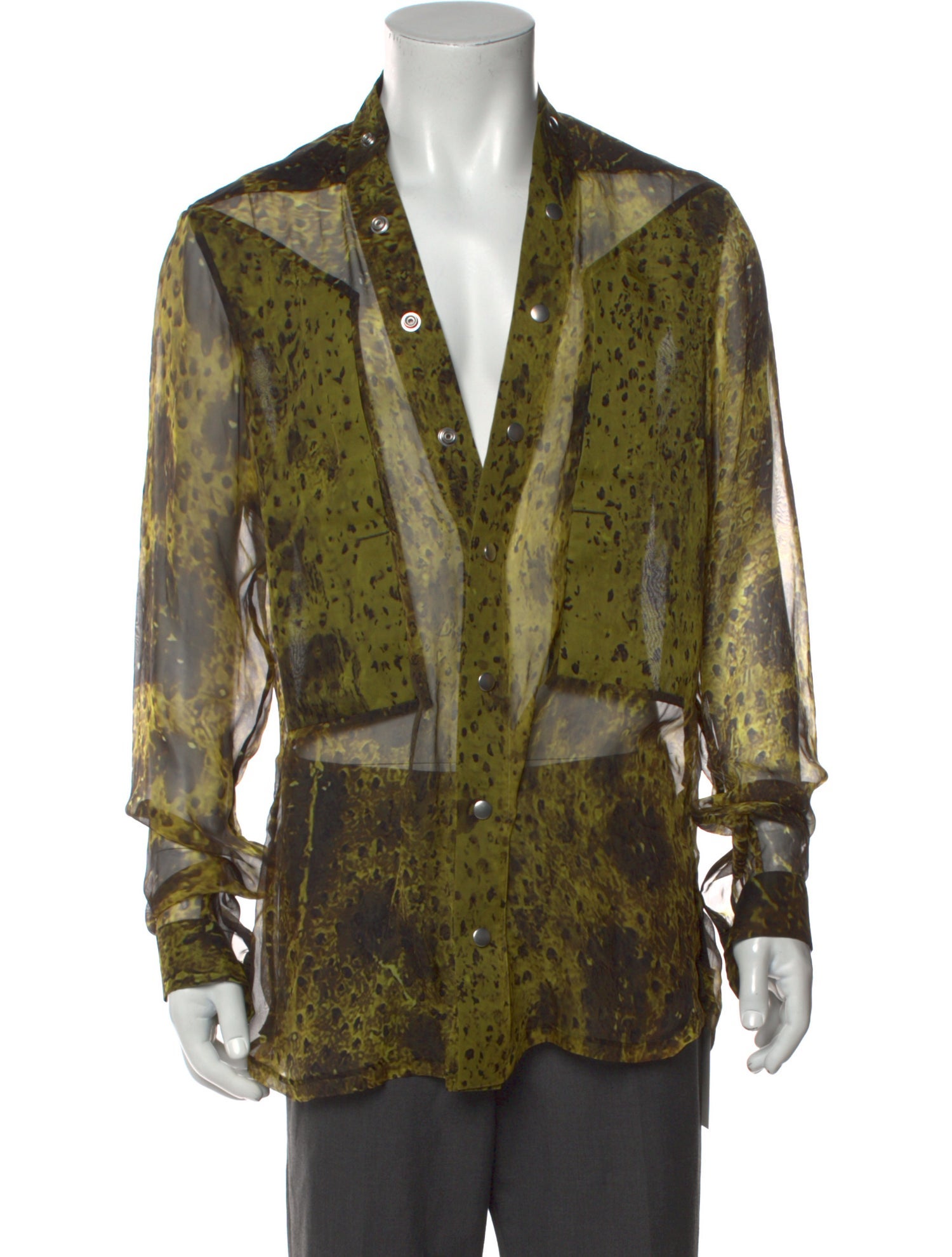 Rick Owens Silk Animal Print Shirt