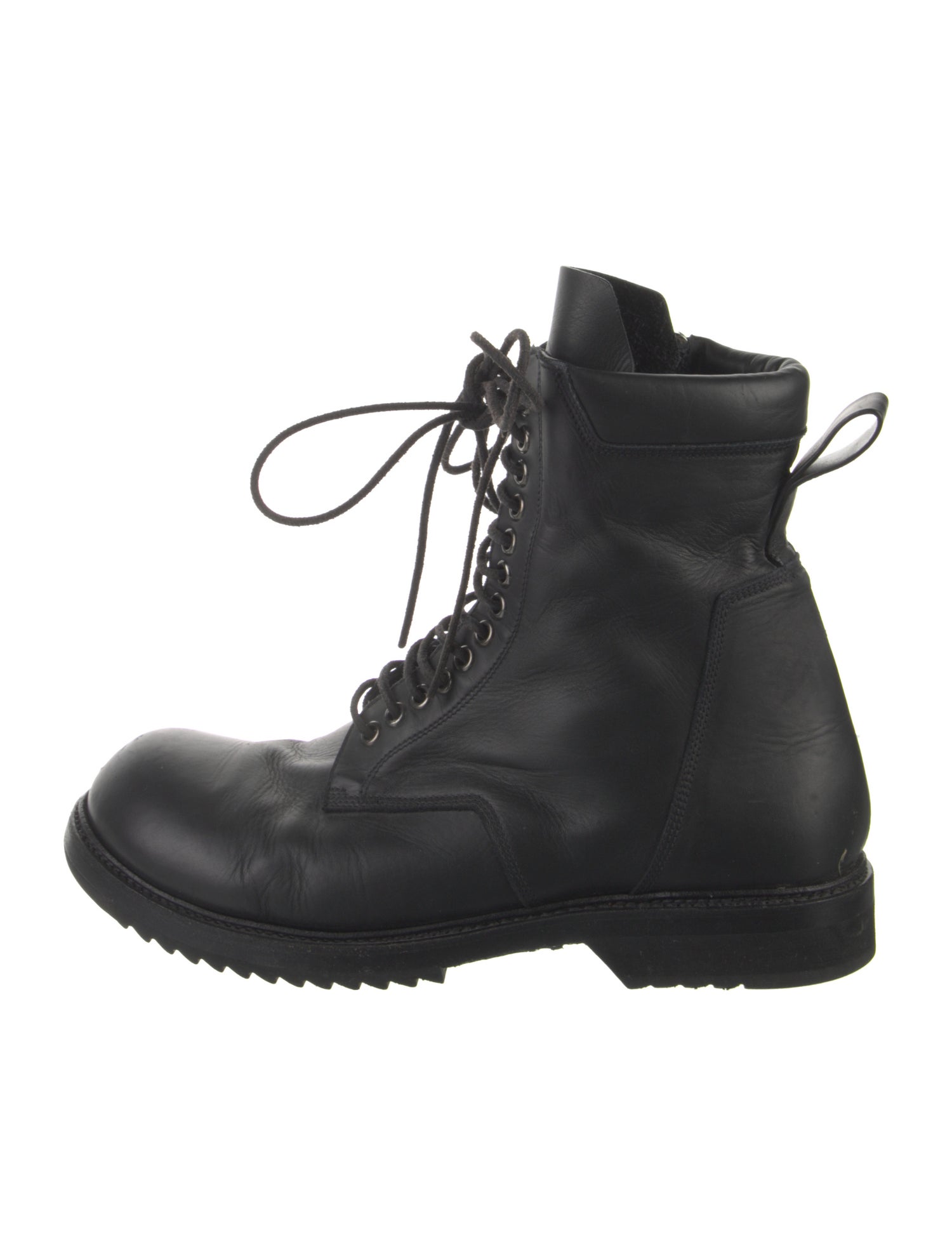 Rick Owens Leather Combat Boots