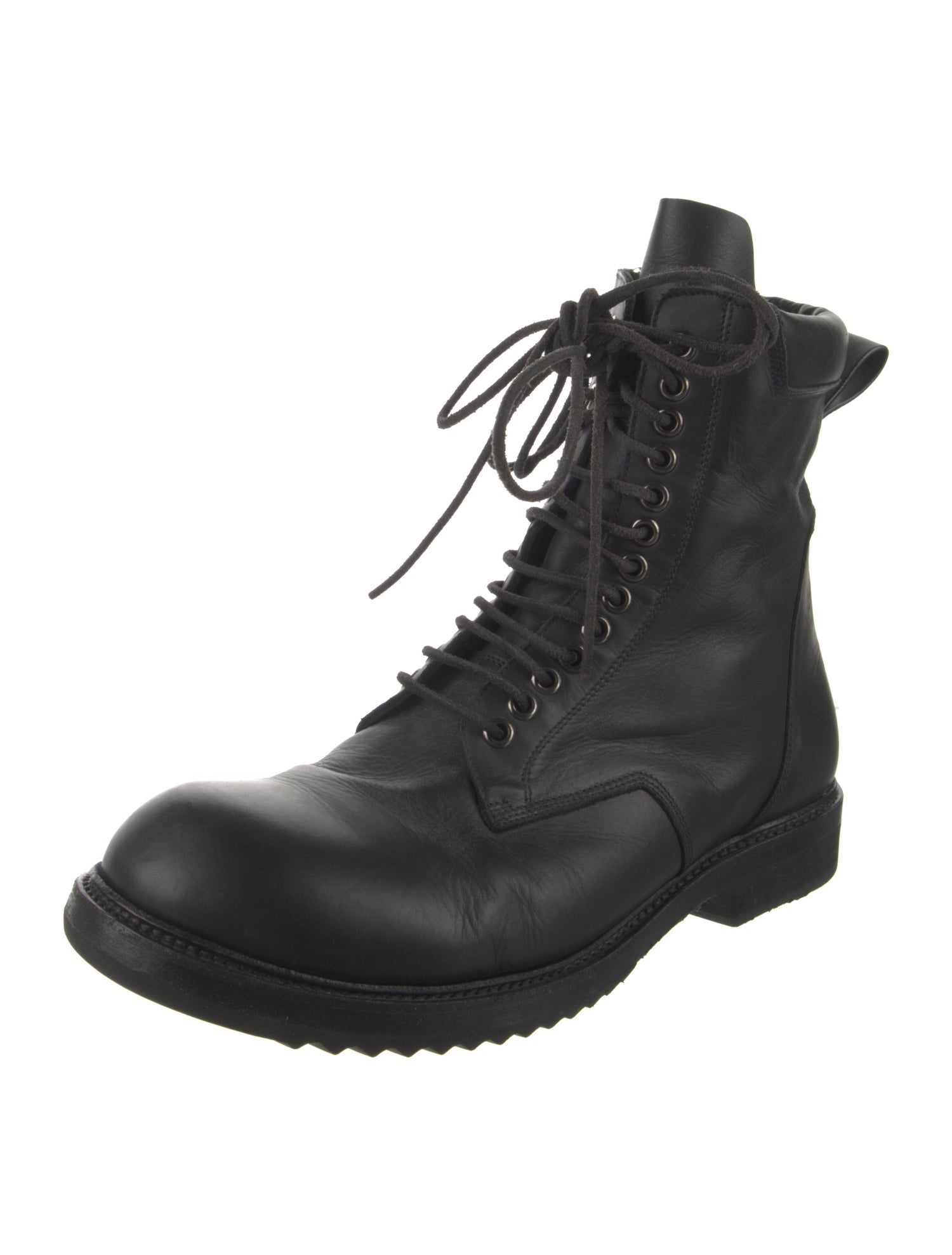 Rick Owens Leather Combat Boots