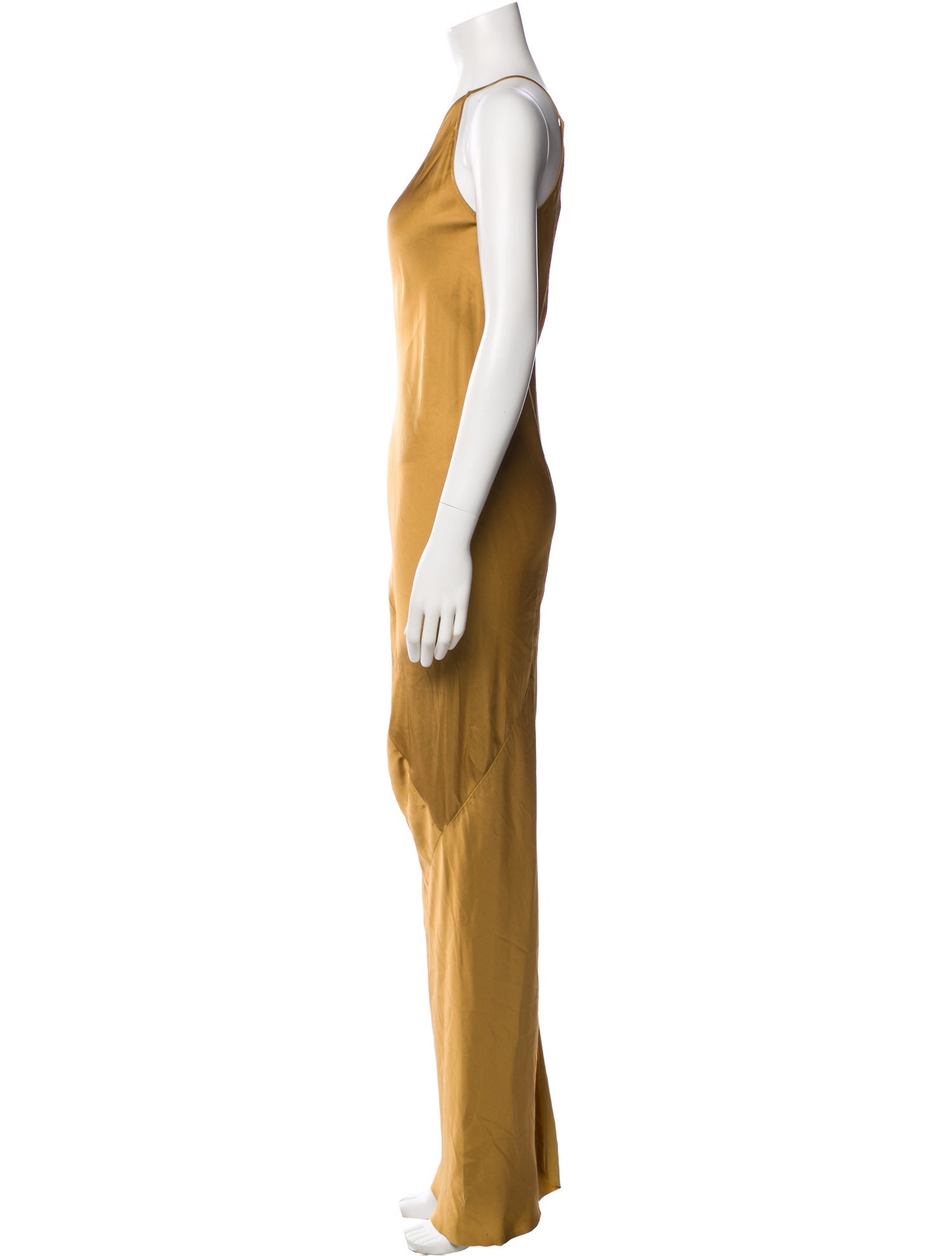rick owens gold dress Rick Owens Women's Athena Sequin Embroidered Denim Column Gown - Blue Acid