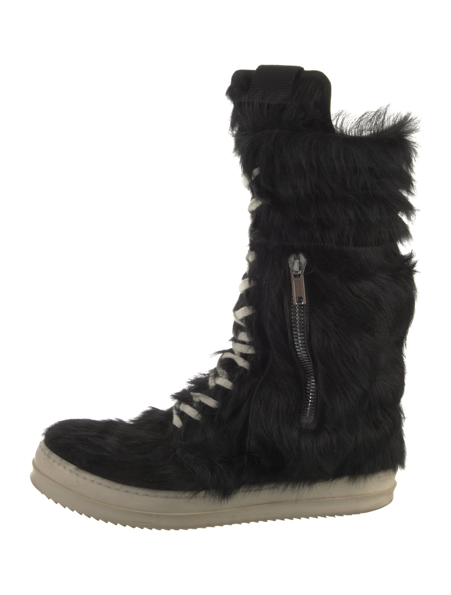 Rick Owens Ponyhair Lace-Up Boots