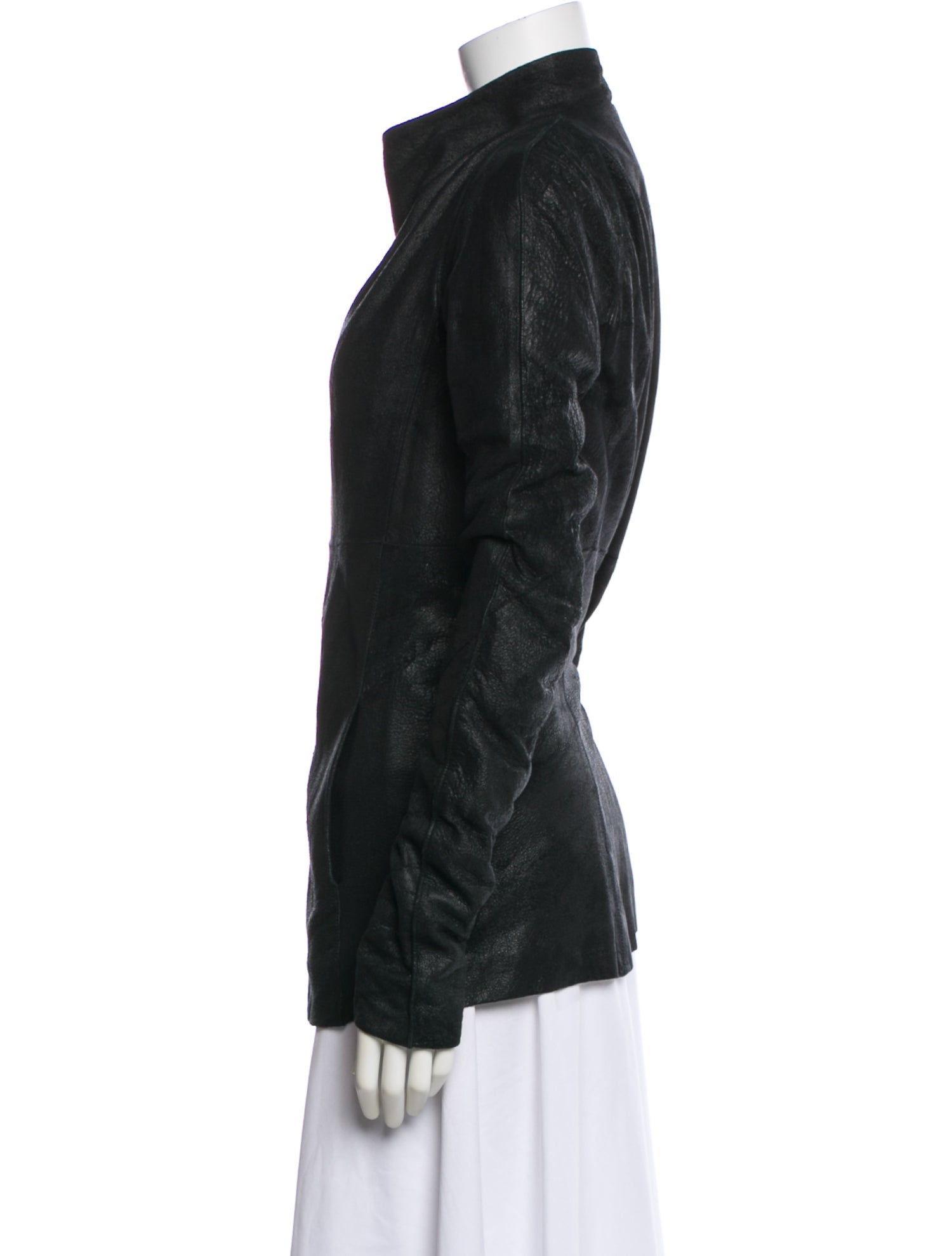 Rick Owens Lamb Leather Denim Jacket