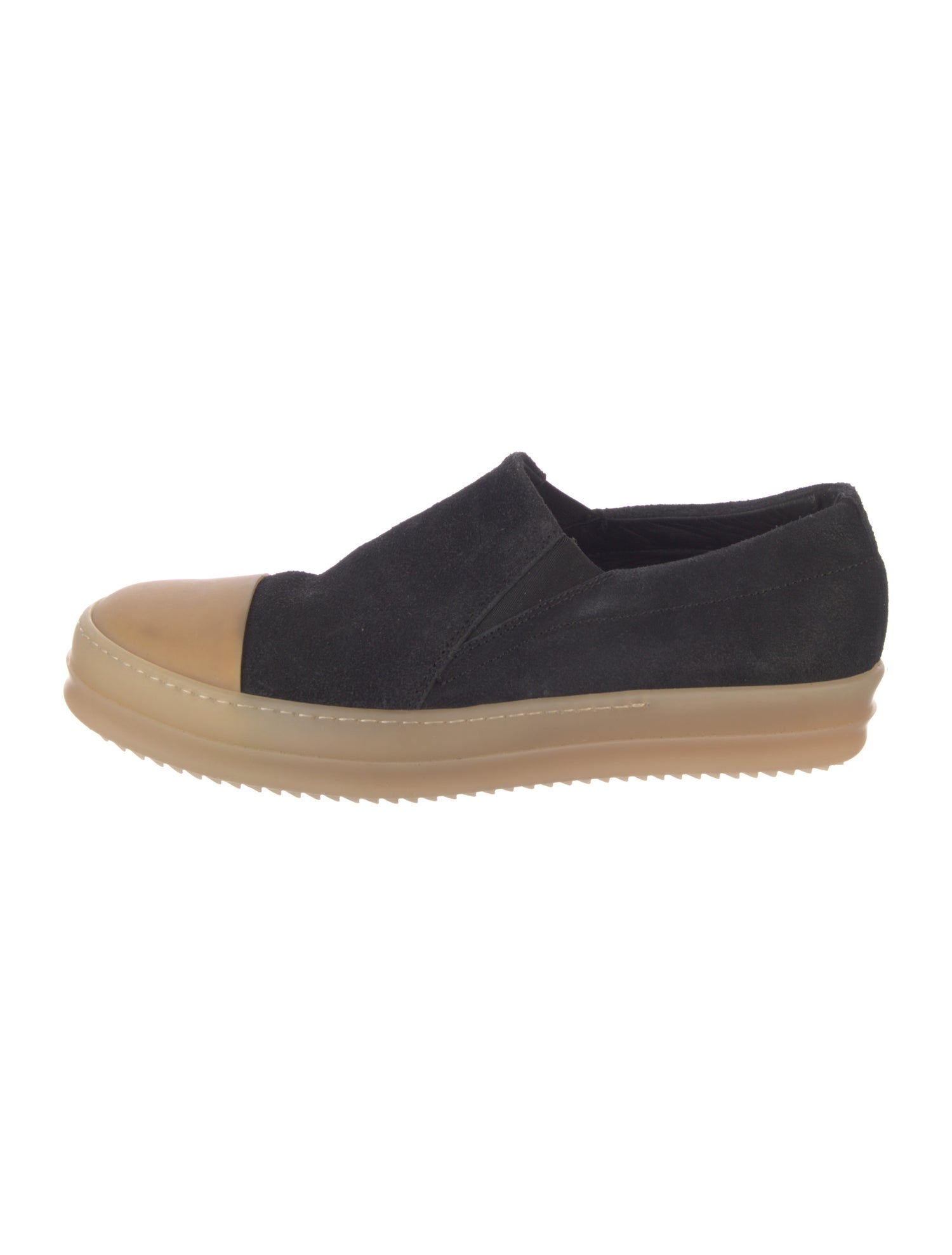 Rick Owens Suede Colorblock Pattern Loafer Sneakers