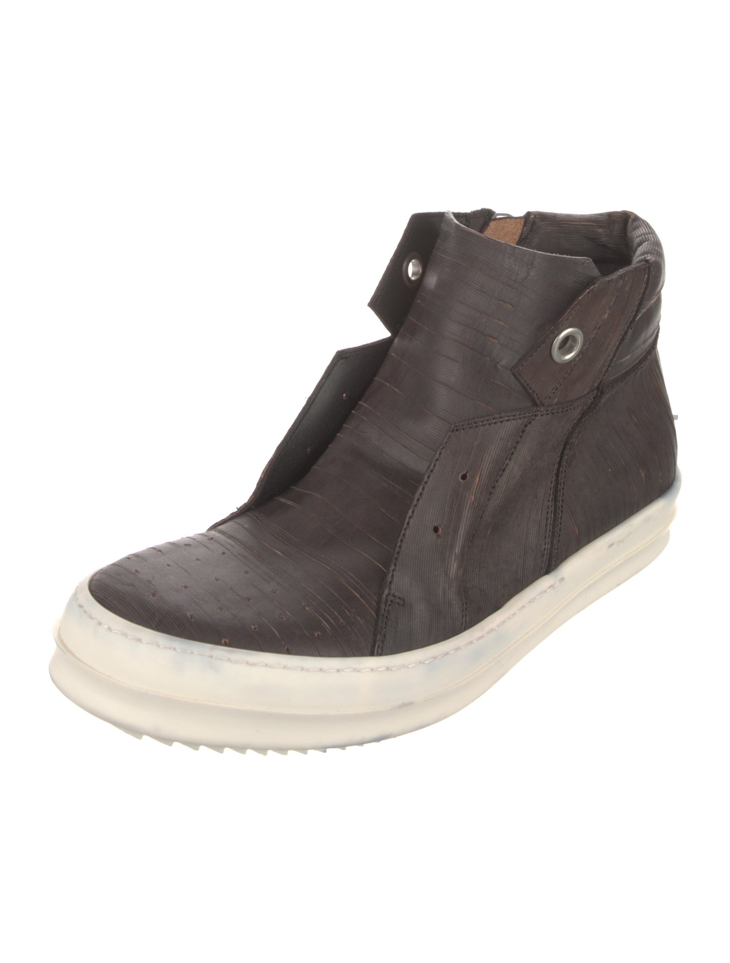 Rick Owens Leather Lasercut Accents Sneakers