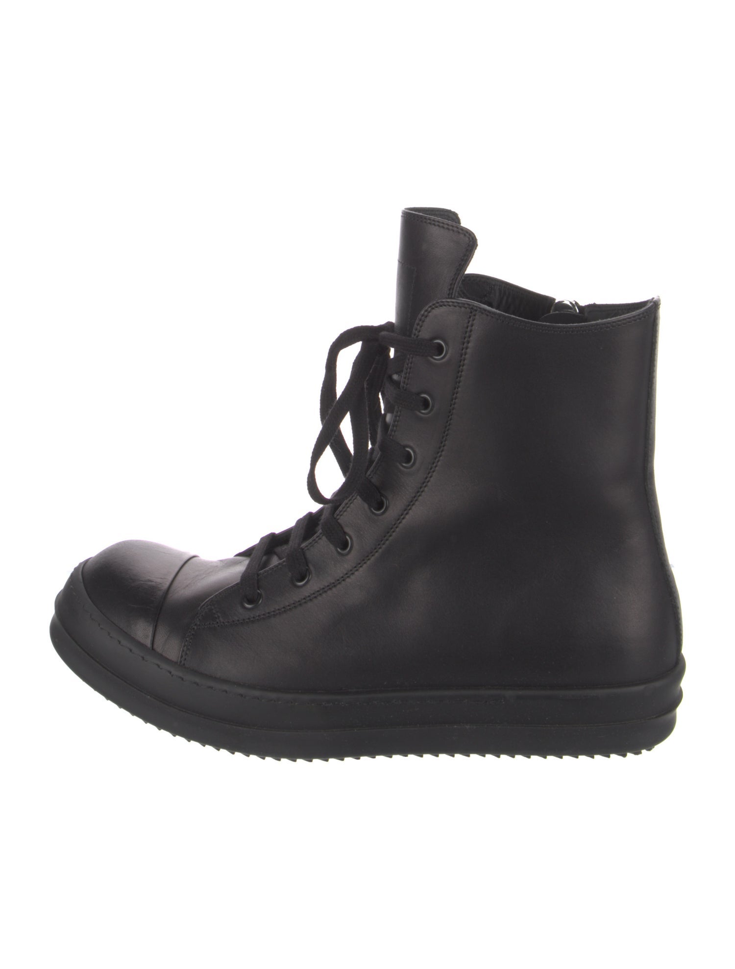 Rick Owens Leather Lace-Up Boots