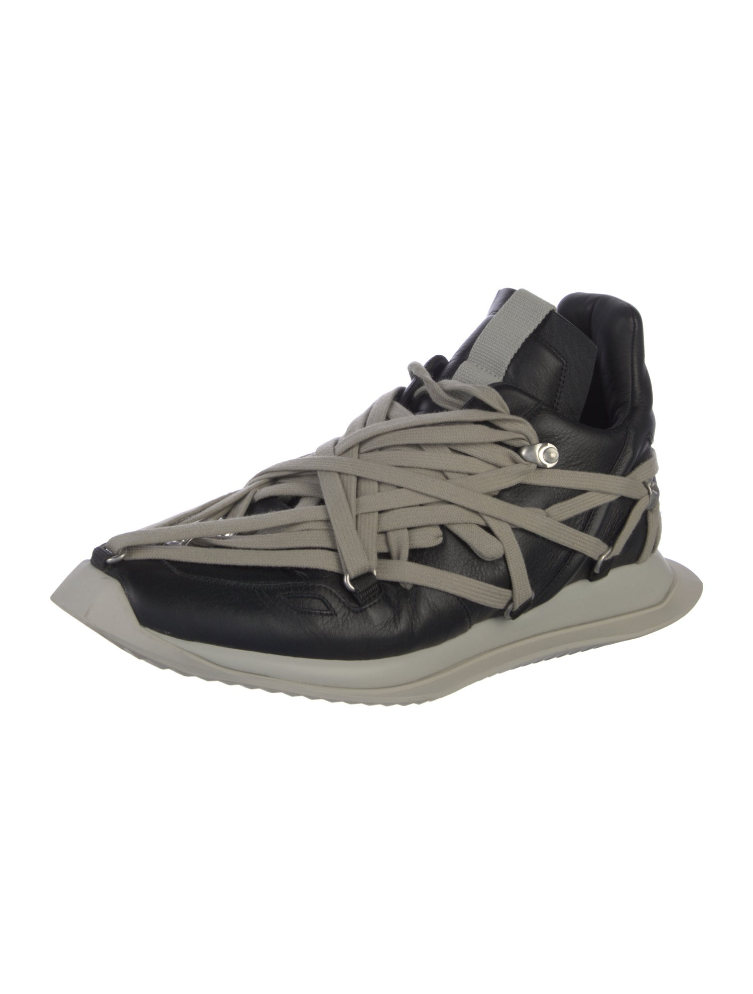 Rick Owens Leather Printed Sneakers