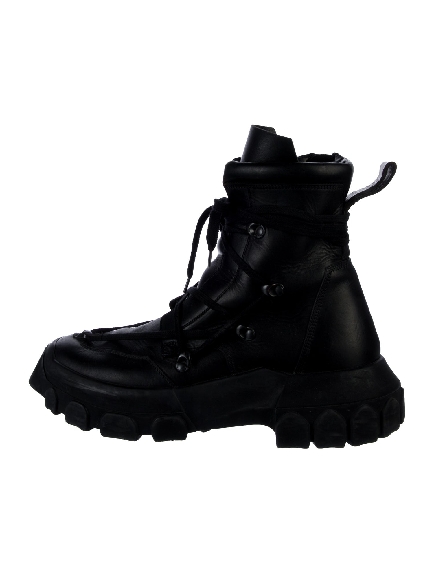 Rick Owens Leather Combat Boots
