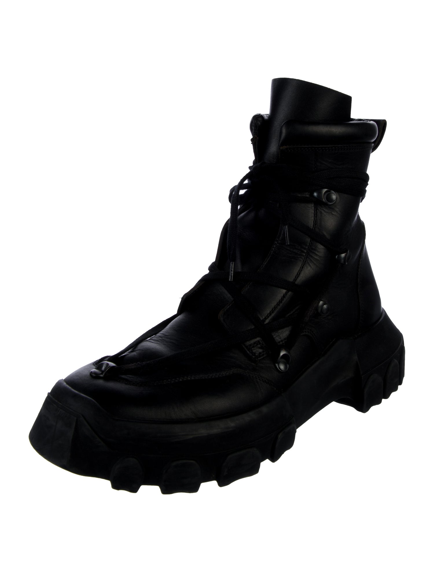 Rick Owens Leather Combat Boots