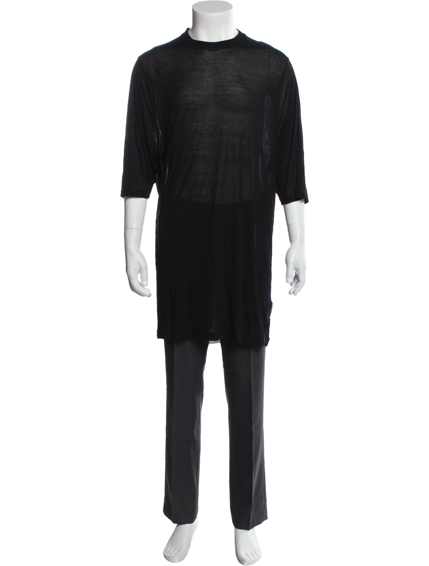 Rick Owens Crew Neck Three-Quarter Sleeve T-Shirt