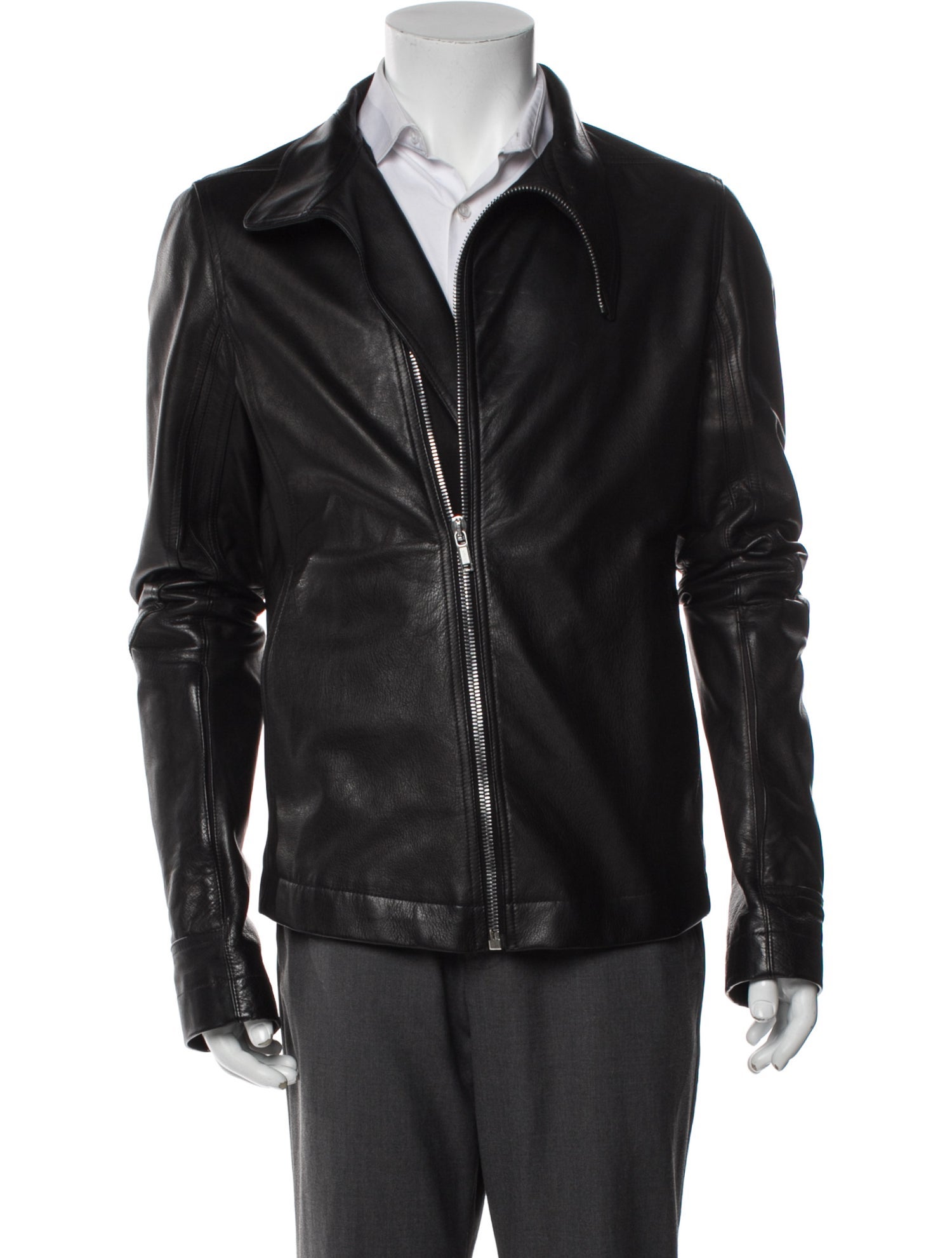 Rick Owens Calf Leather Moto Jacket
