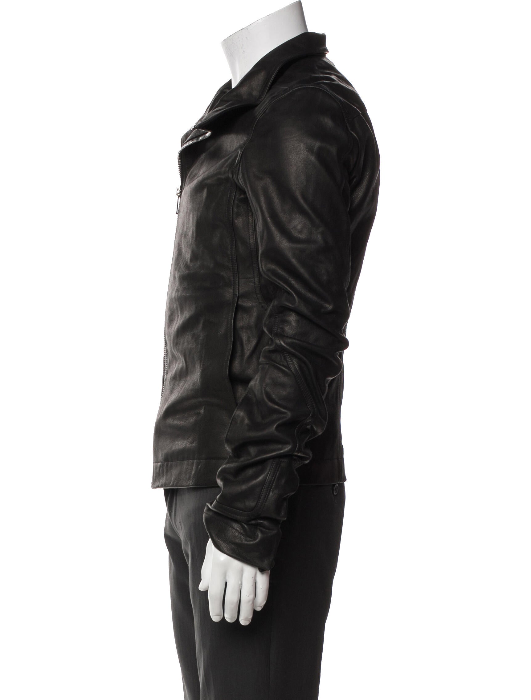 Rick Owens Calf Leather Moto Jacket