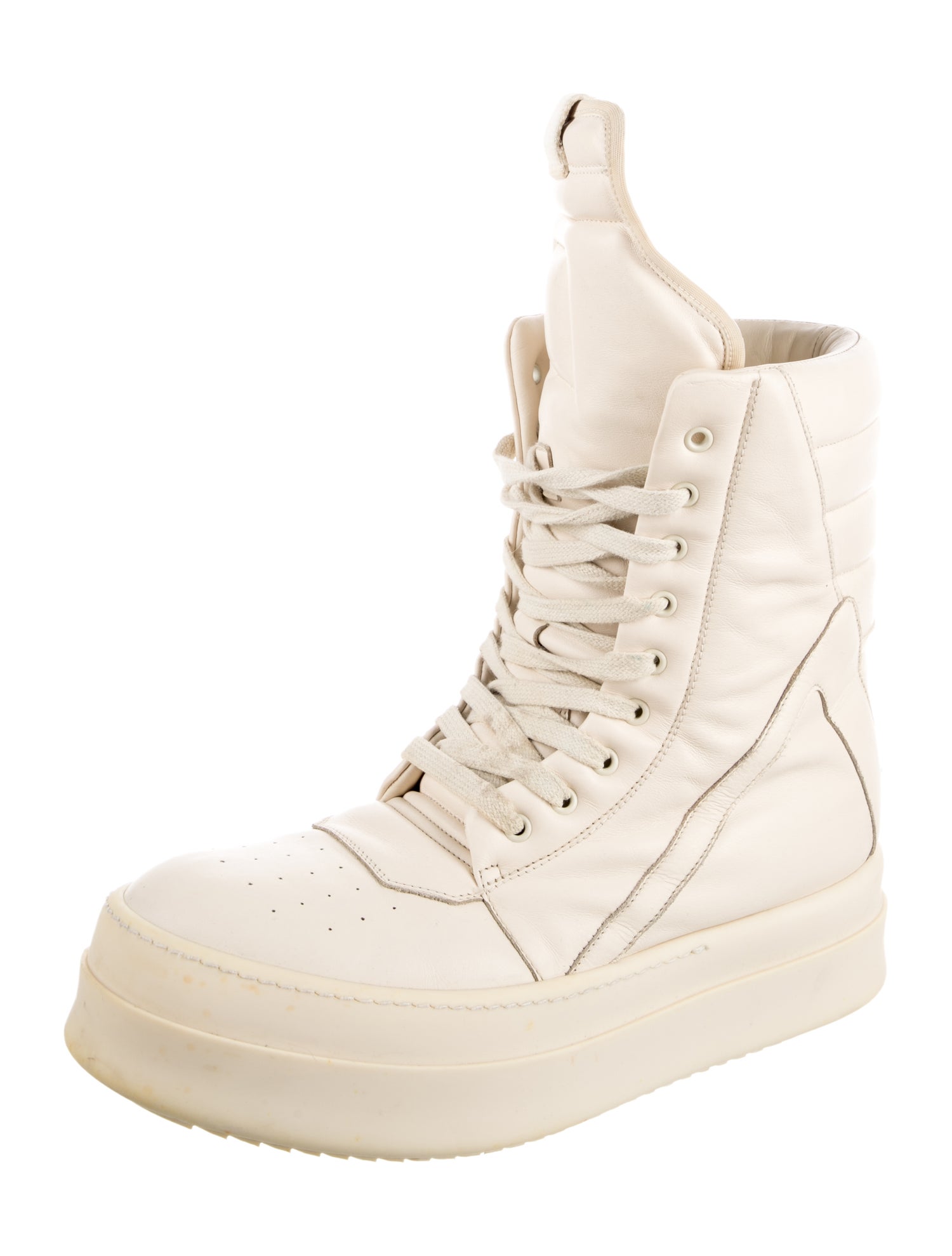 Rick Owens Leather Lace-Up Boots