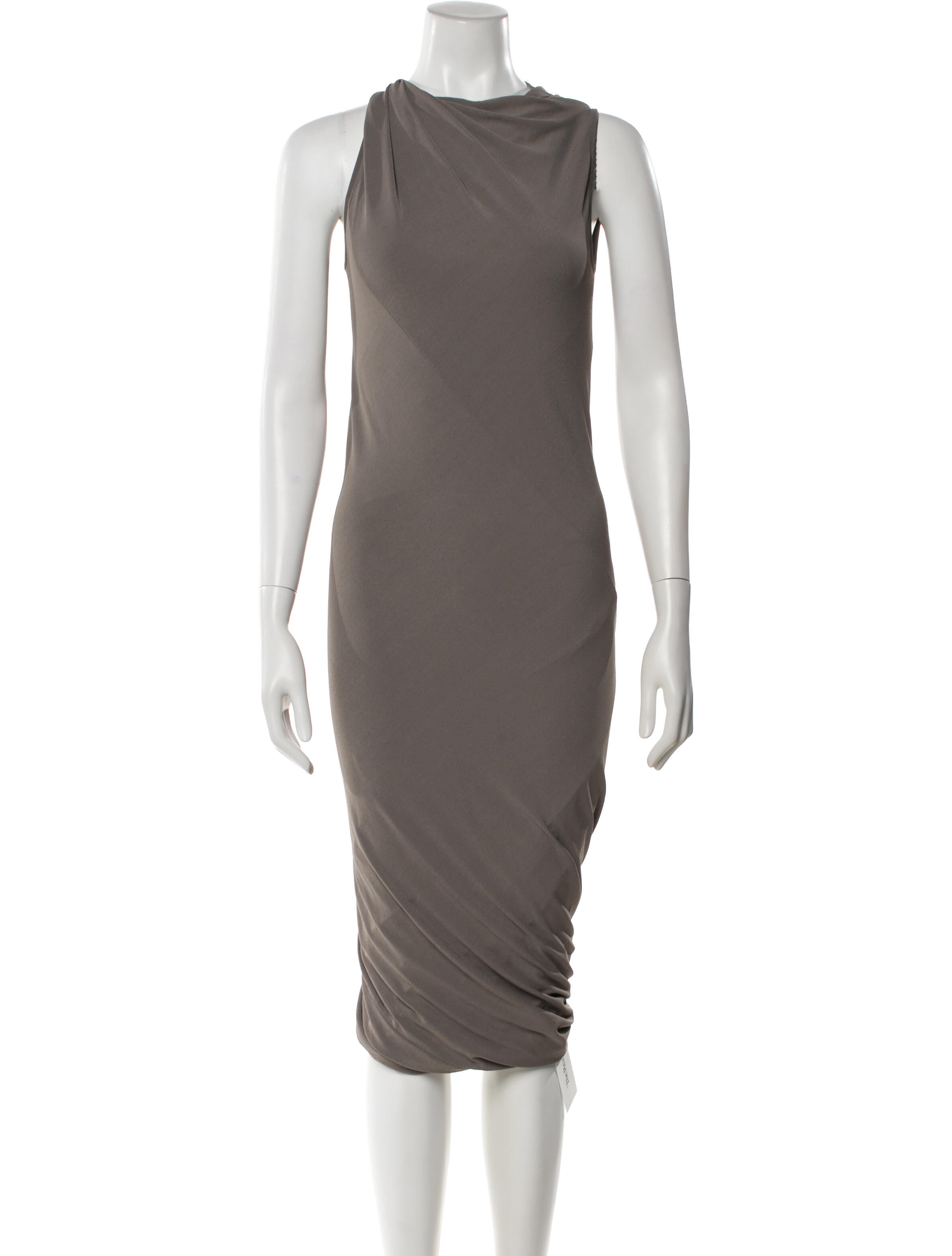 Rick Owens Lilies Bateau Neckline Midi Length Dress