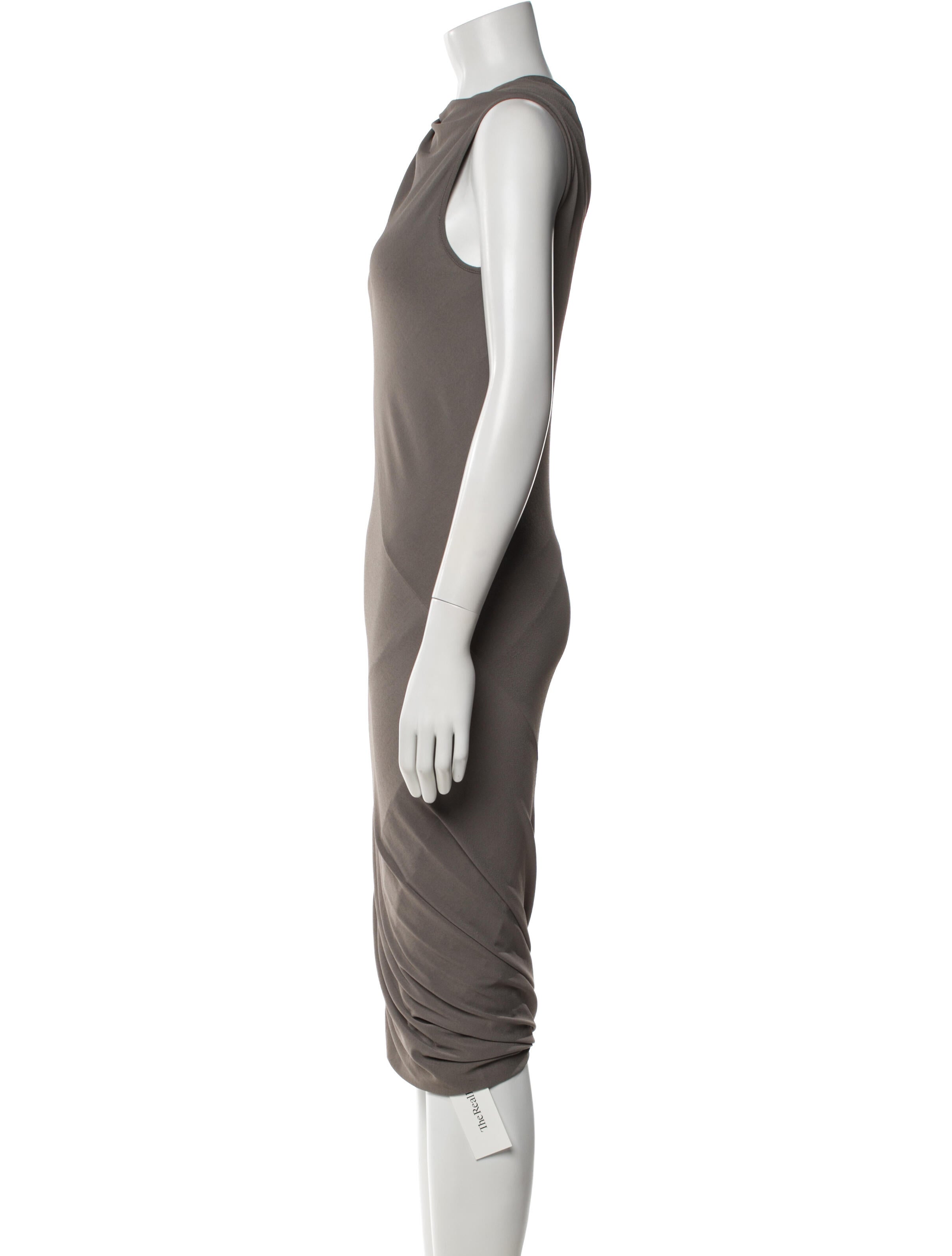 Rick Owens Lilies Bateau Neckline Midi Length Dress