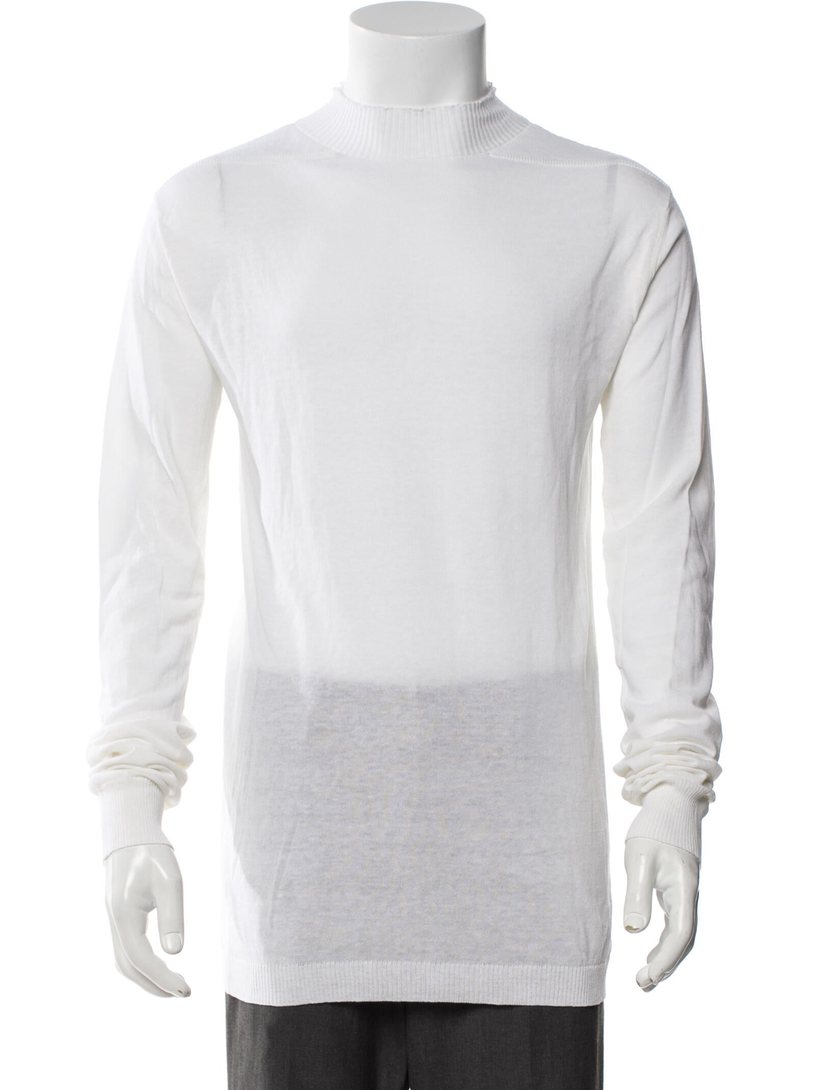 Rick Owens Mock Neck Long Sleeve Pullover