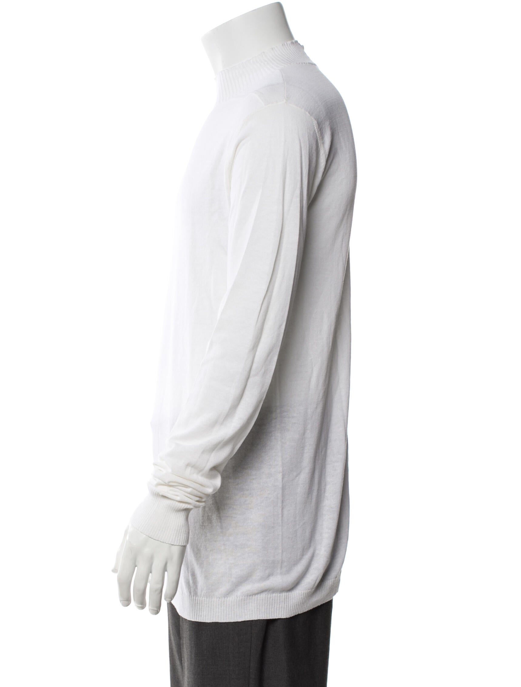 Rick Owens Mock Neck Long Sleeve Pullover