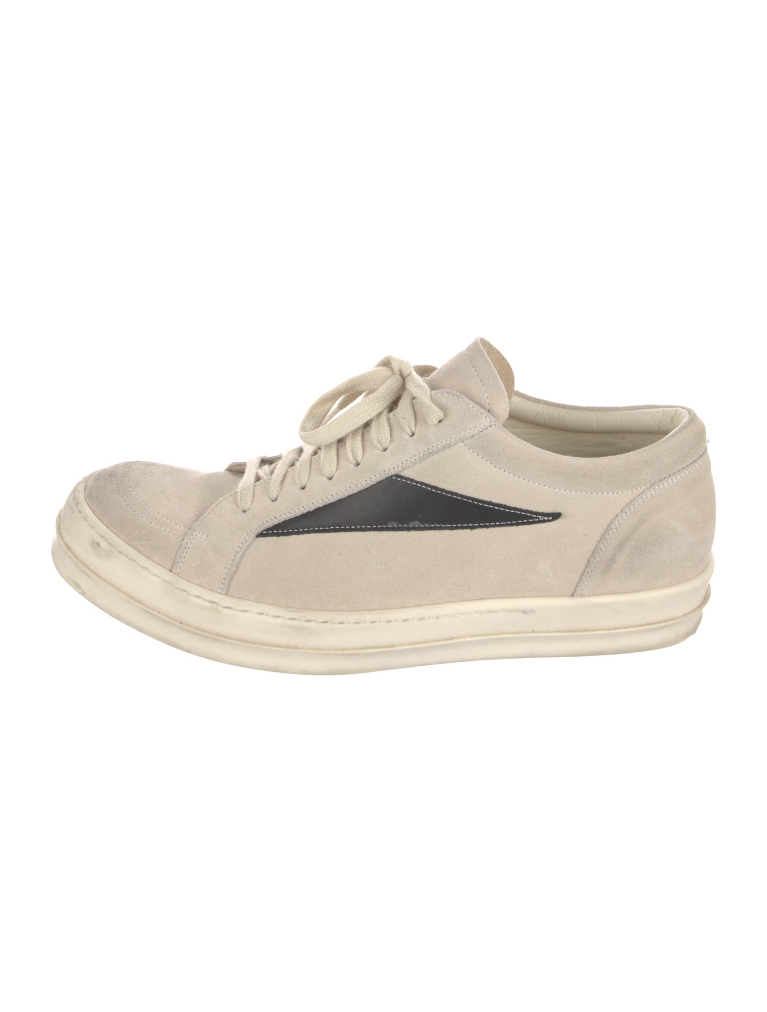 Rick Owens Suede Colorblock Pattern Sneakers