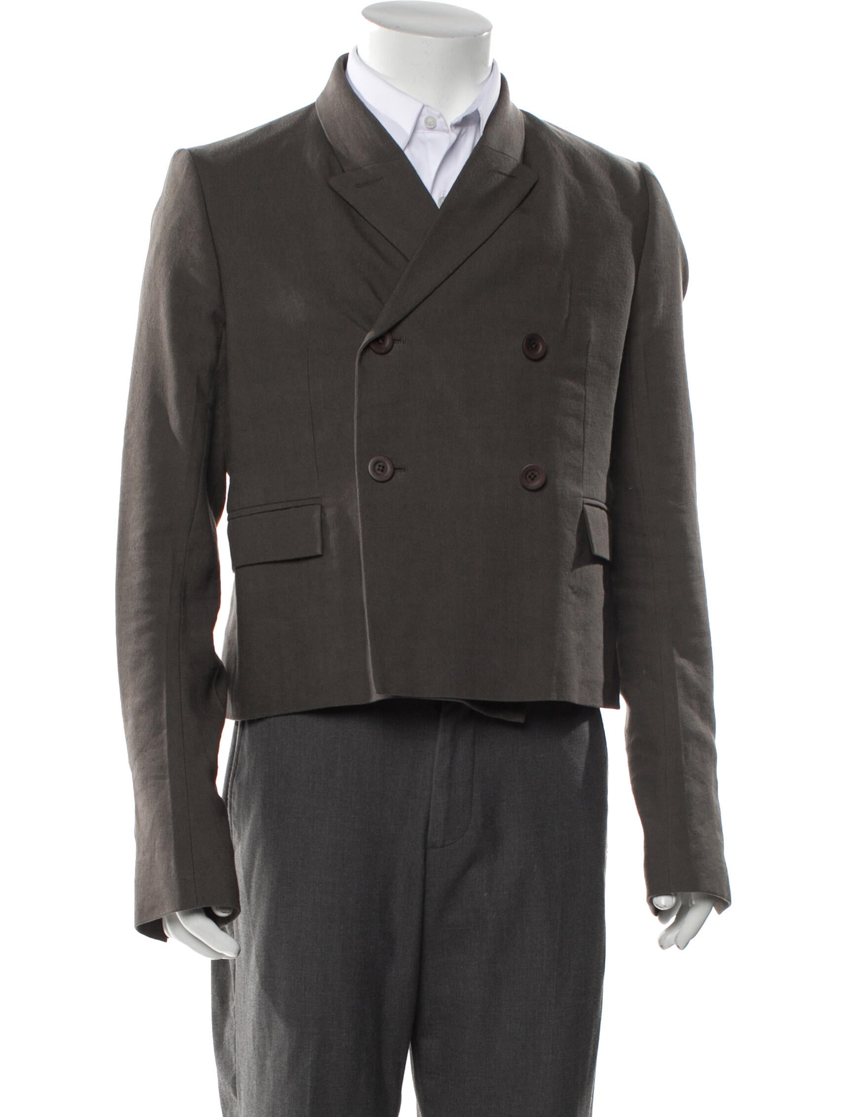 Rick Owens 2016 'Mastodon' Cropped JMF Peacoat