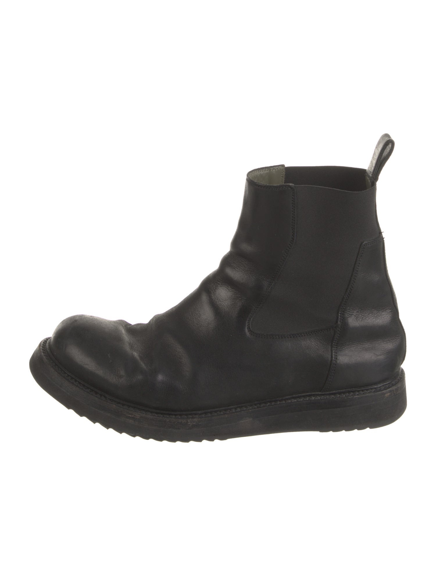 Rick Owens Leather Chelsea Boots