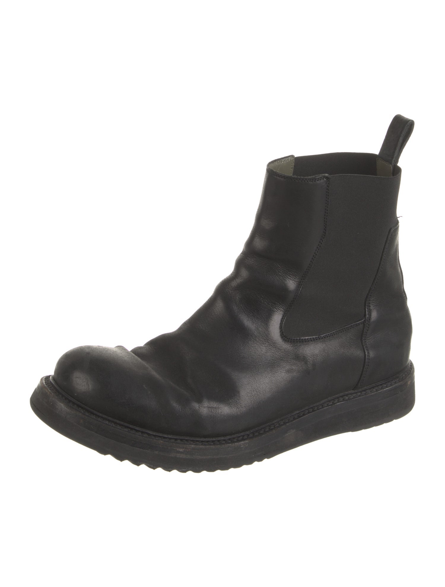 Rick Owens Leather Chelsea Boots