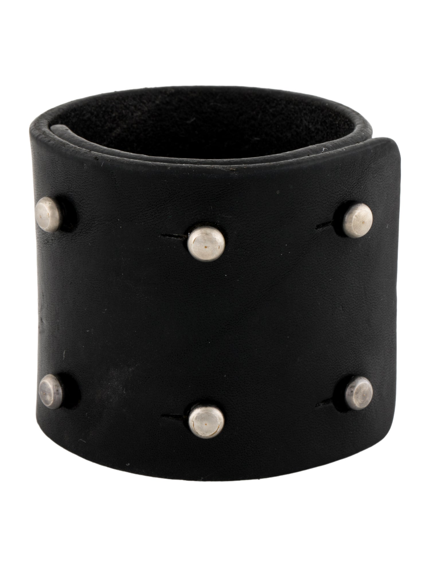 Rick Owens Wide Leather Wrap Bracelet