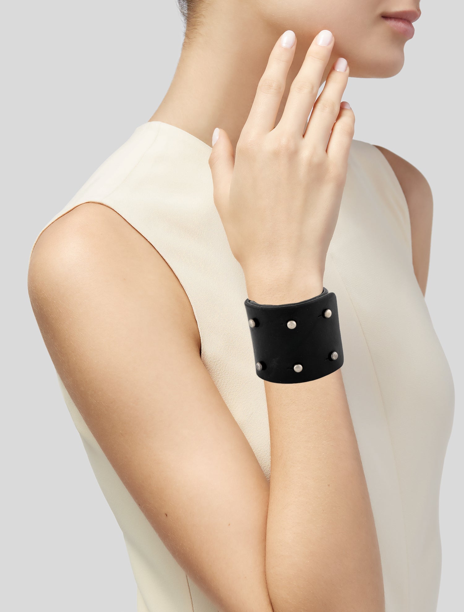 Rick Owens Wide Leather Wrap Bracelet