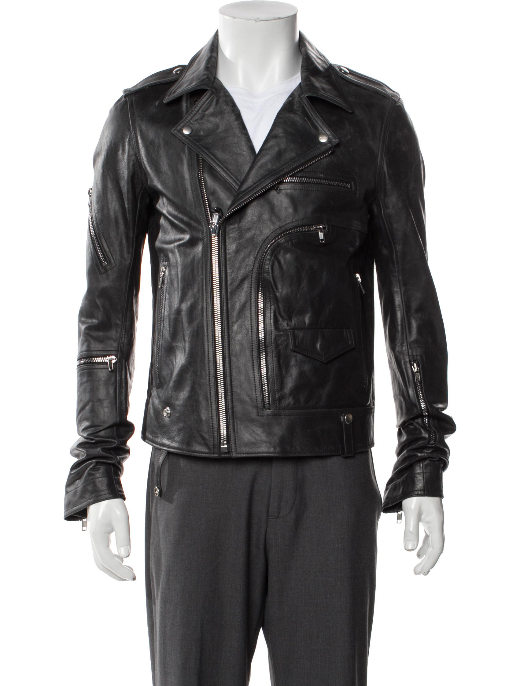 Rick Owens Calf Leather Moto Jacket w/ Tags