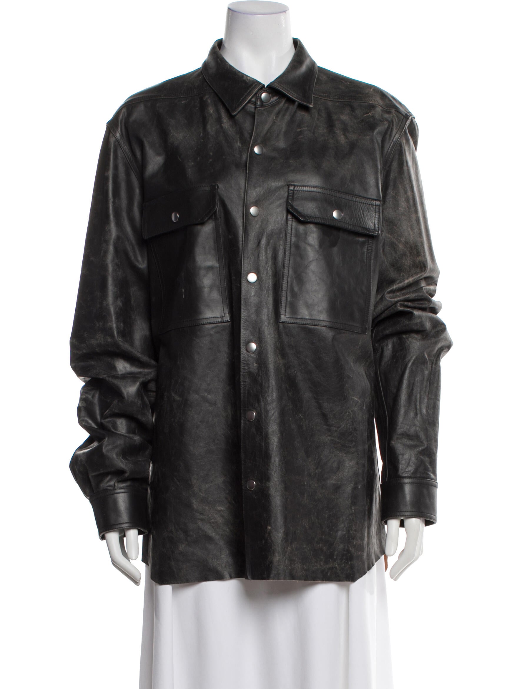 Rick Owens Calf Leather Utility Jacket w/ Tags