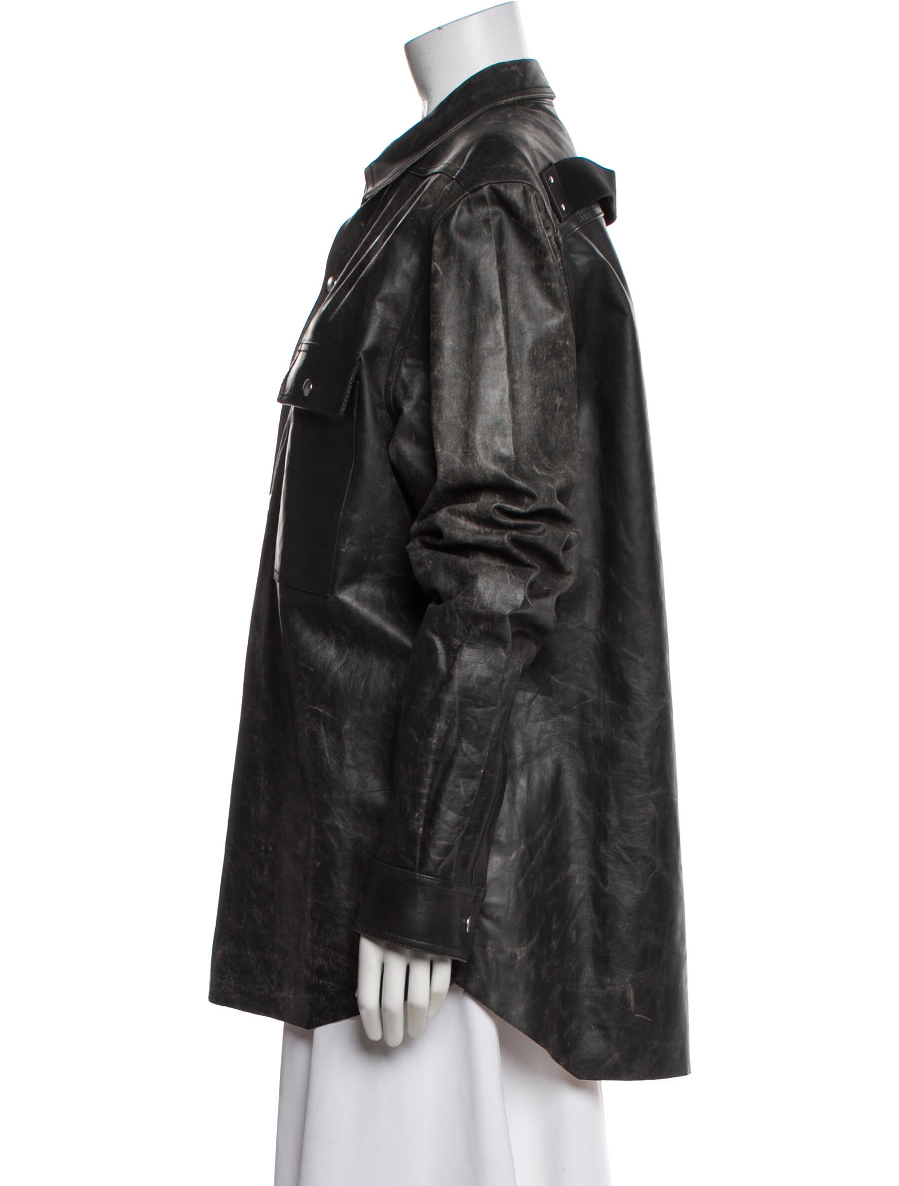 Rick Owens Calf Leather Utility Jacket w/ Tags