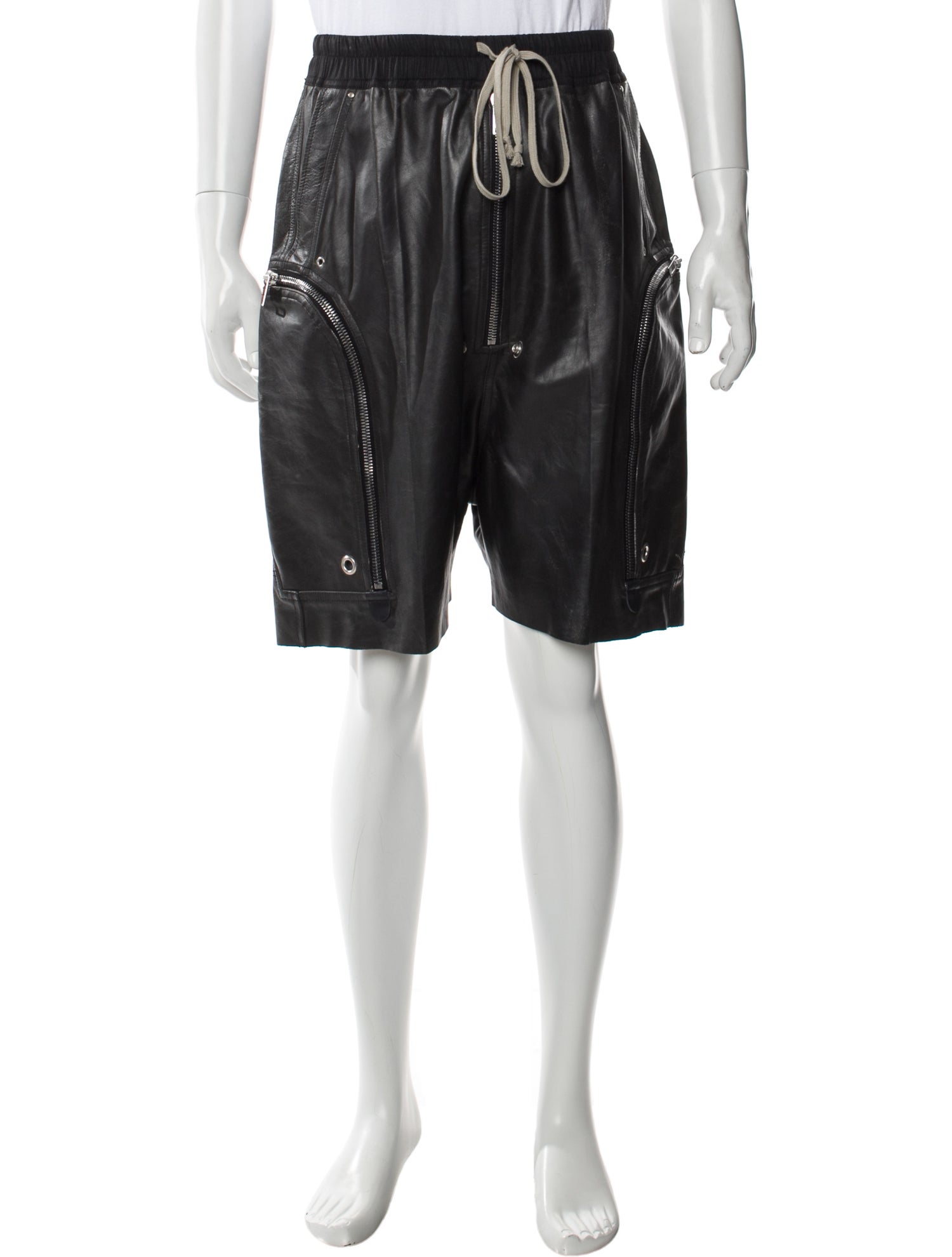 Rick Owens Calf Leather Jogger Shorts w/ Tags