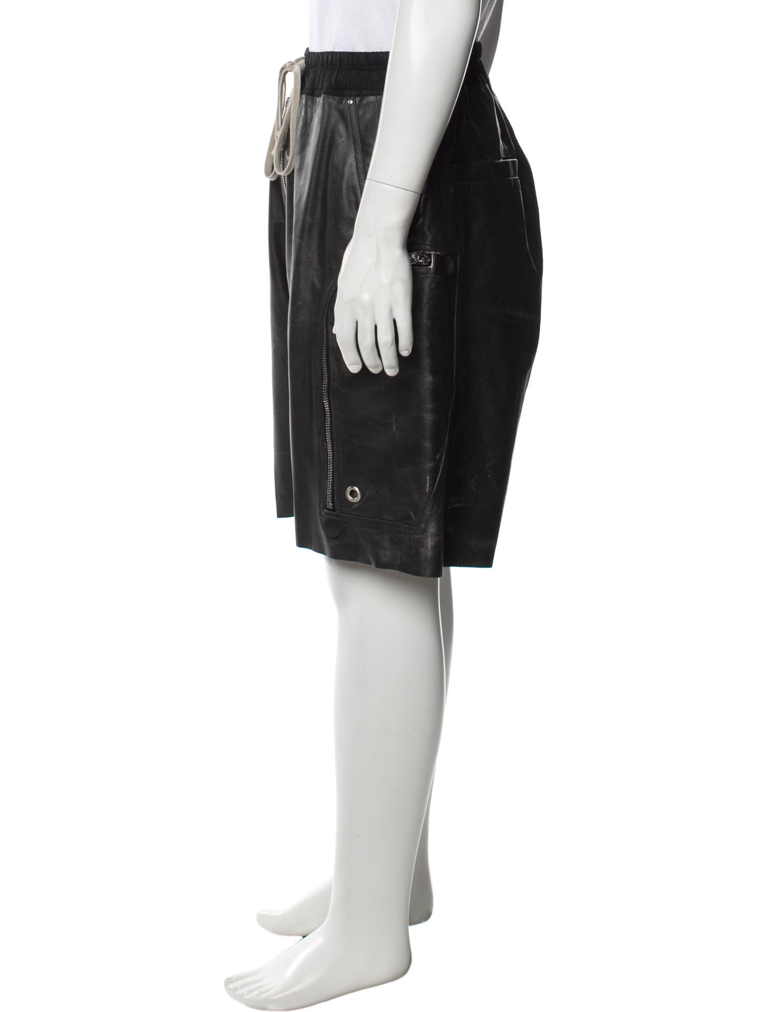 Rick Owens Calf Leather Jogger Shorts w/ Tags