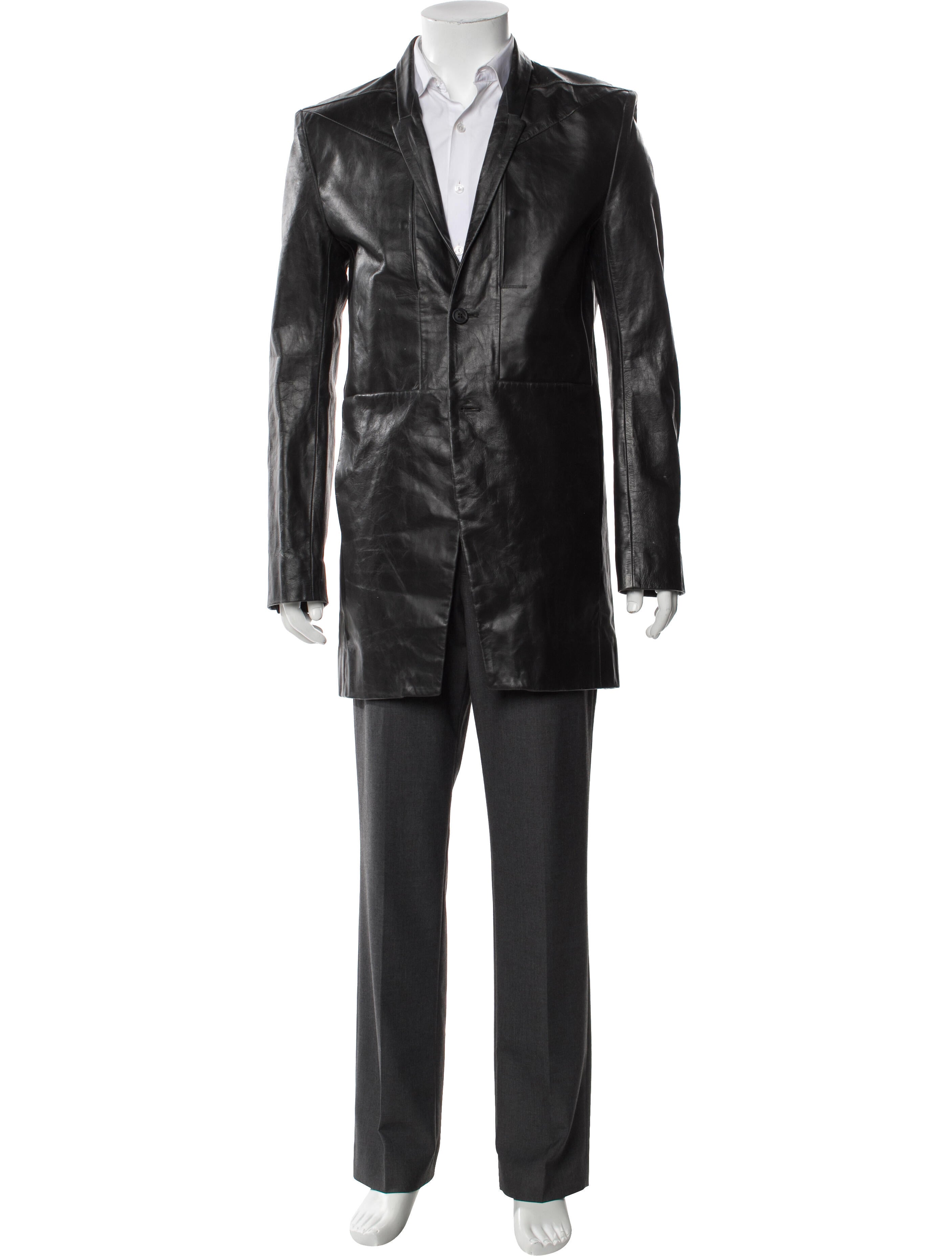 Rick Owens Calf Leather Distressed Accents Blazer w/ Tags