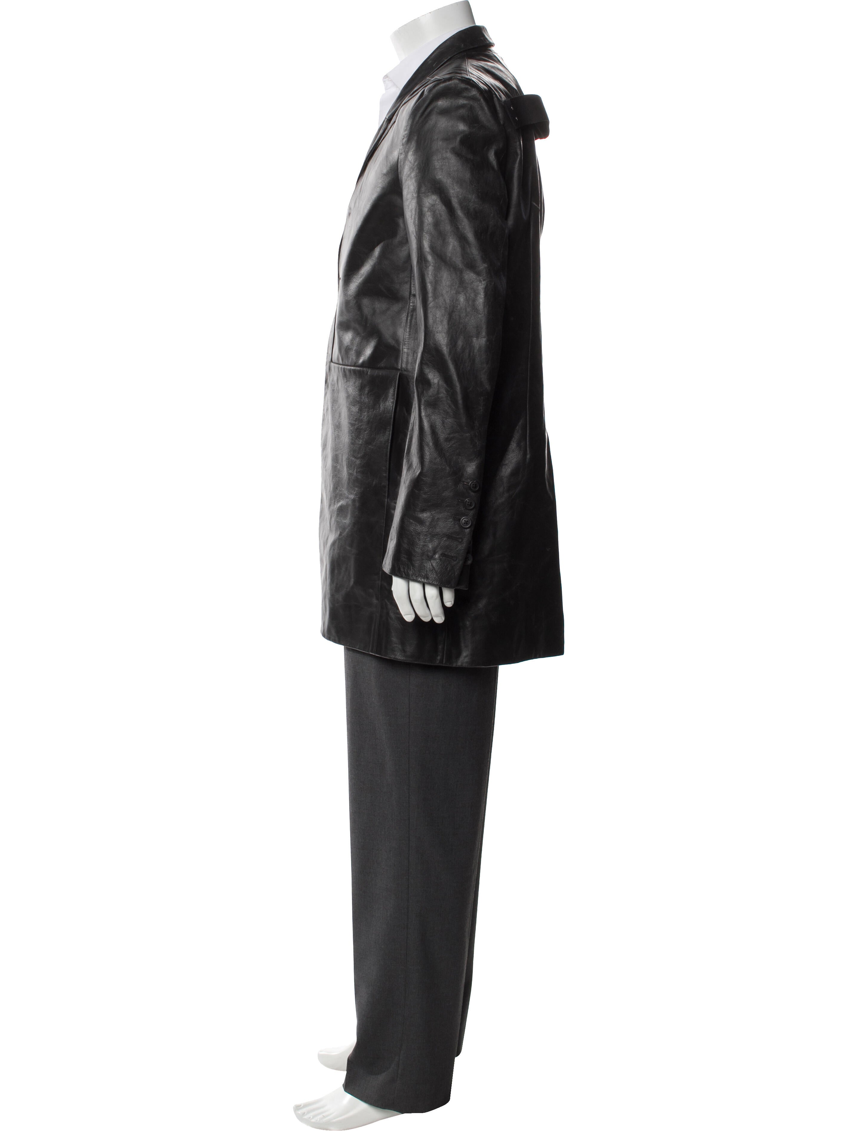 Rick Owens Calf Leather Distressed Accents Blazer w/ Tags