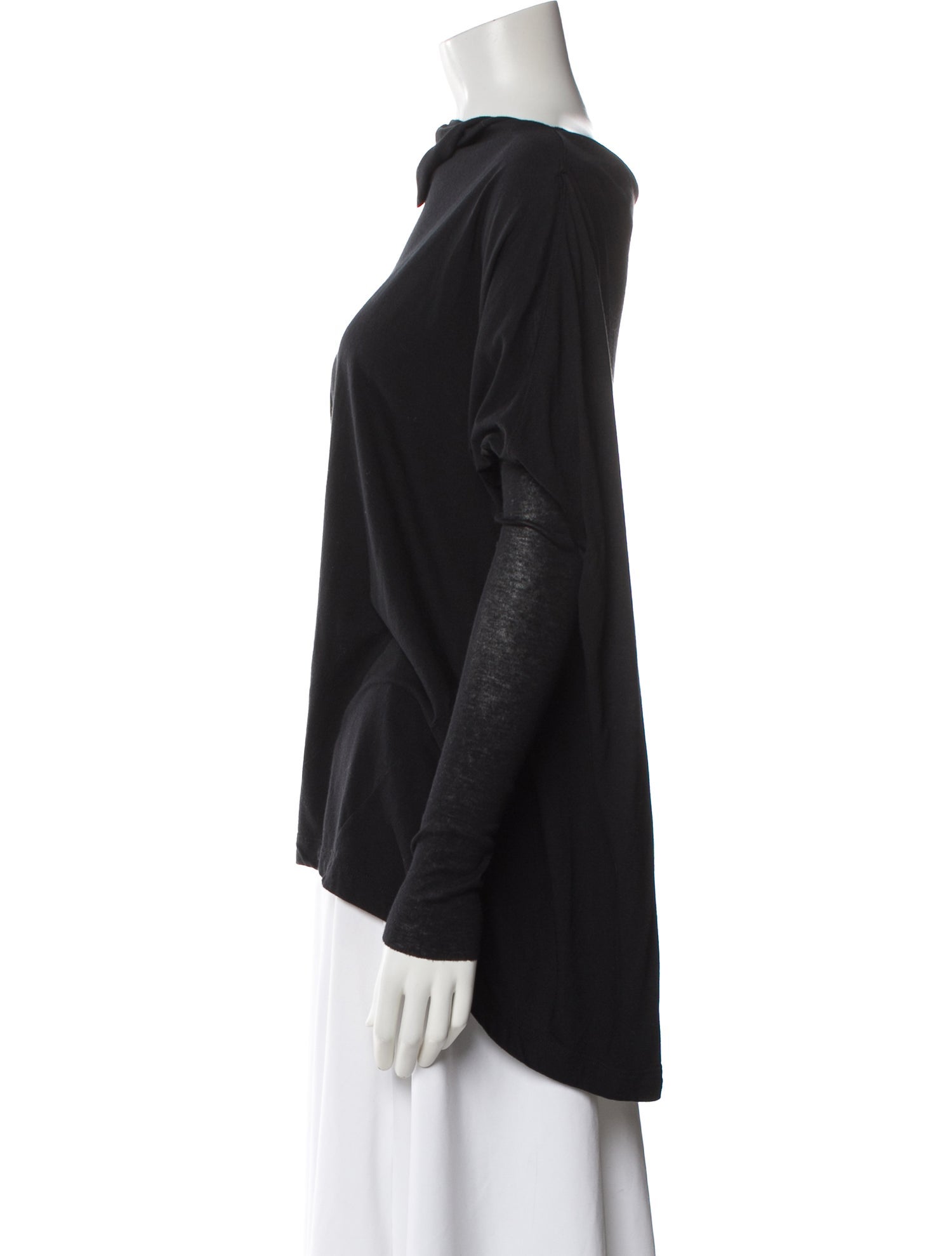 Rick Owens Lilies Cowl Neck Long Sleeve Top
