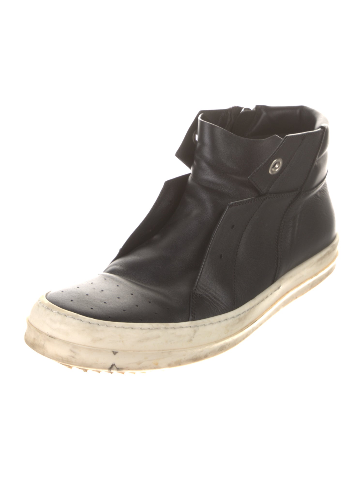 Rick Owens Leather Lasercut Accents Lace-Up Boots