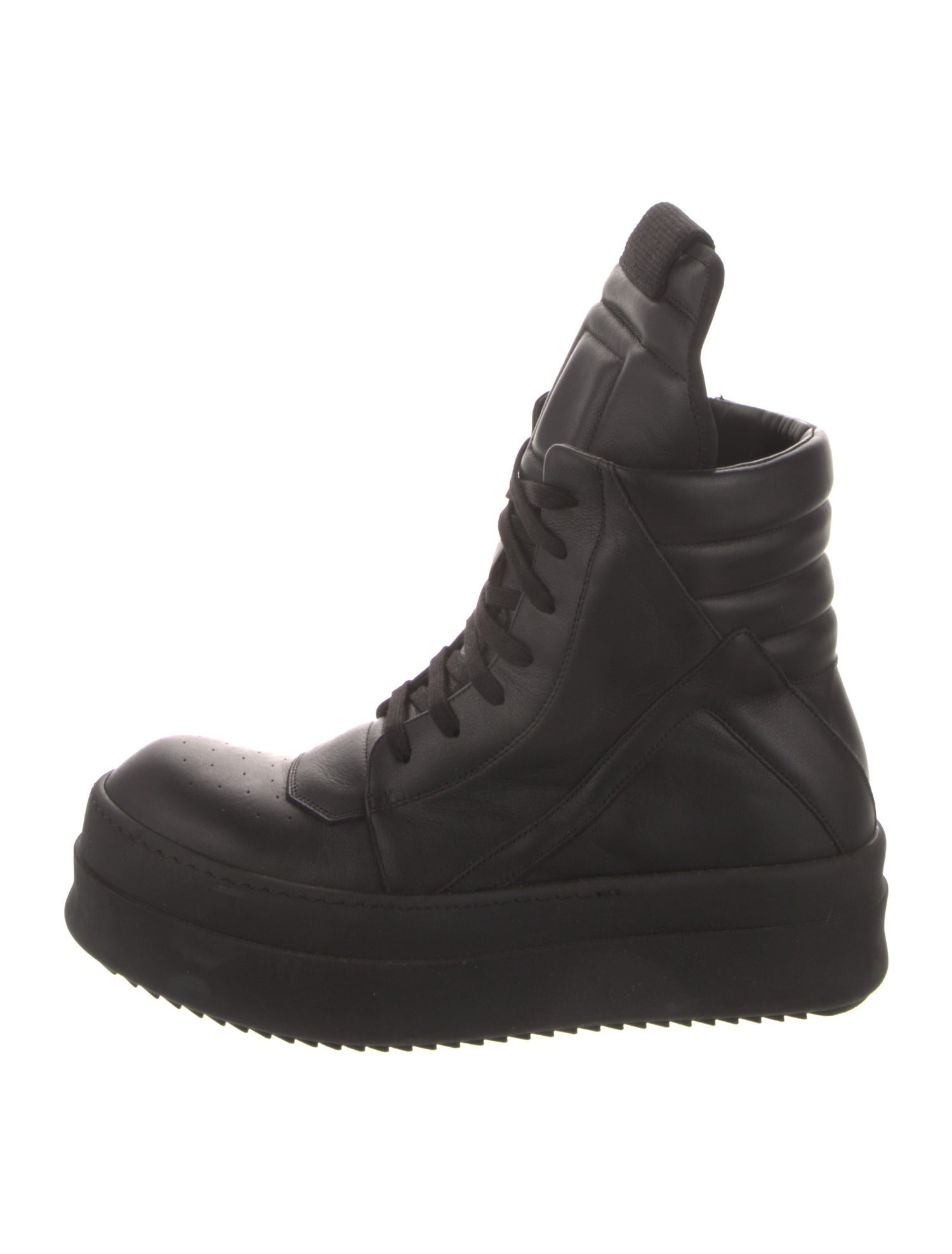 Rick Owens Leather Lace-Up Boots