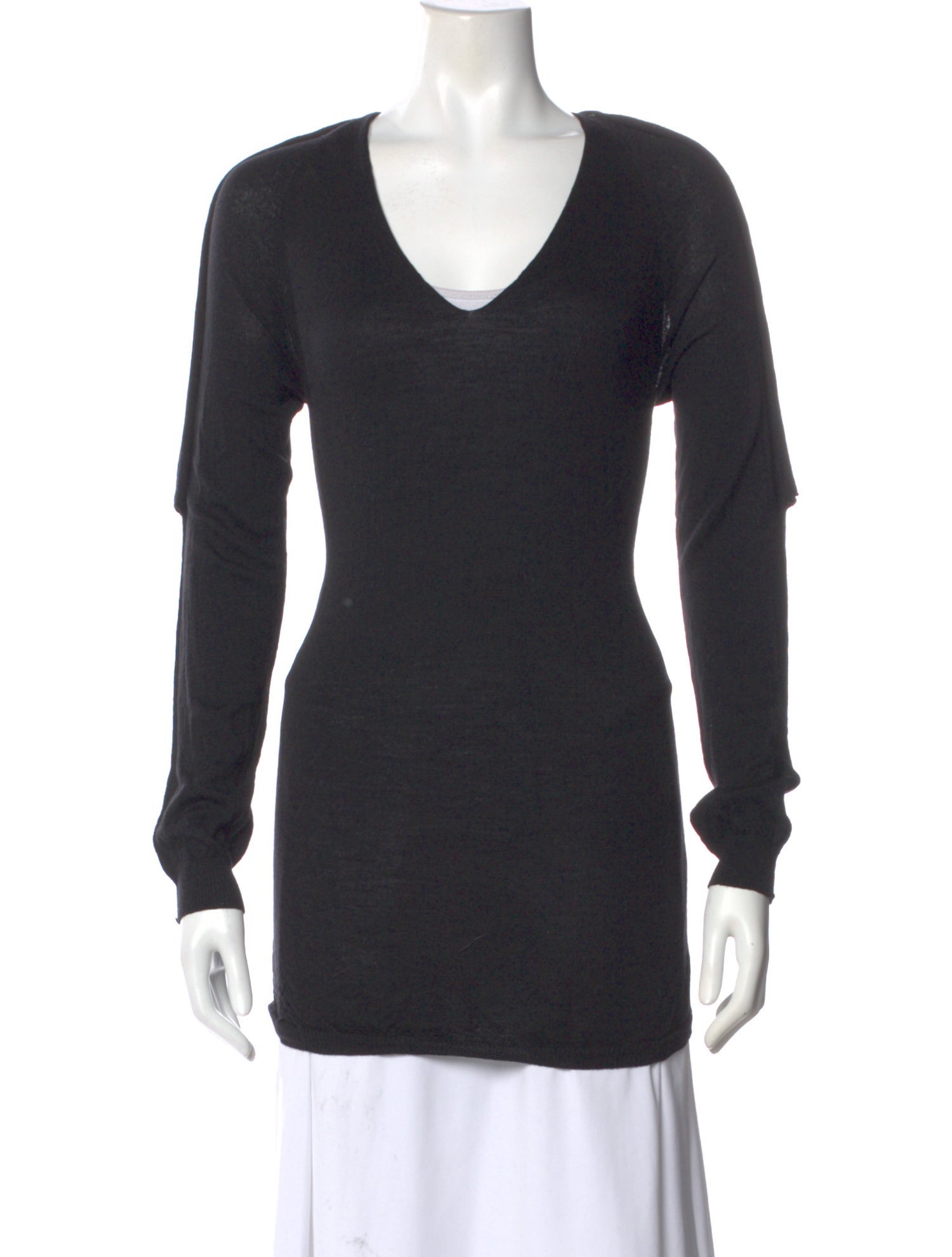 Rick Owens V-Neck Long Sleeve Top