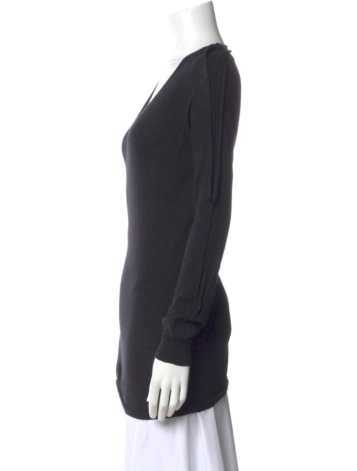 Rick Owens V-Neck Long Sleeve Top