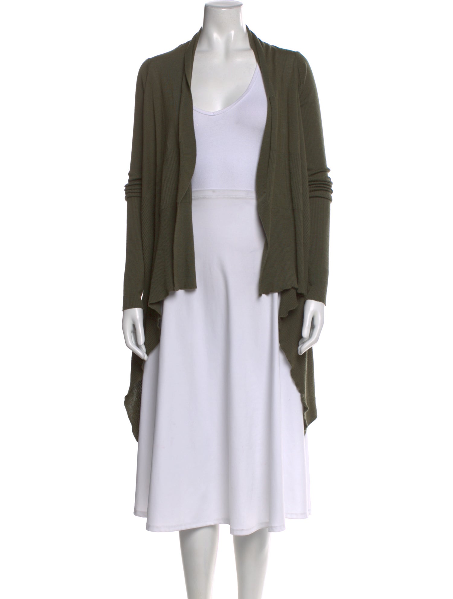 Rick Owens Virgin Wool Open Front Sweater