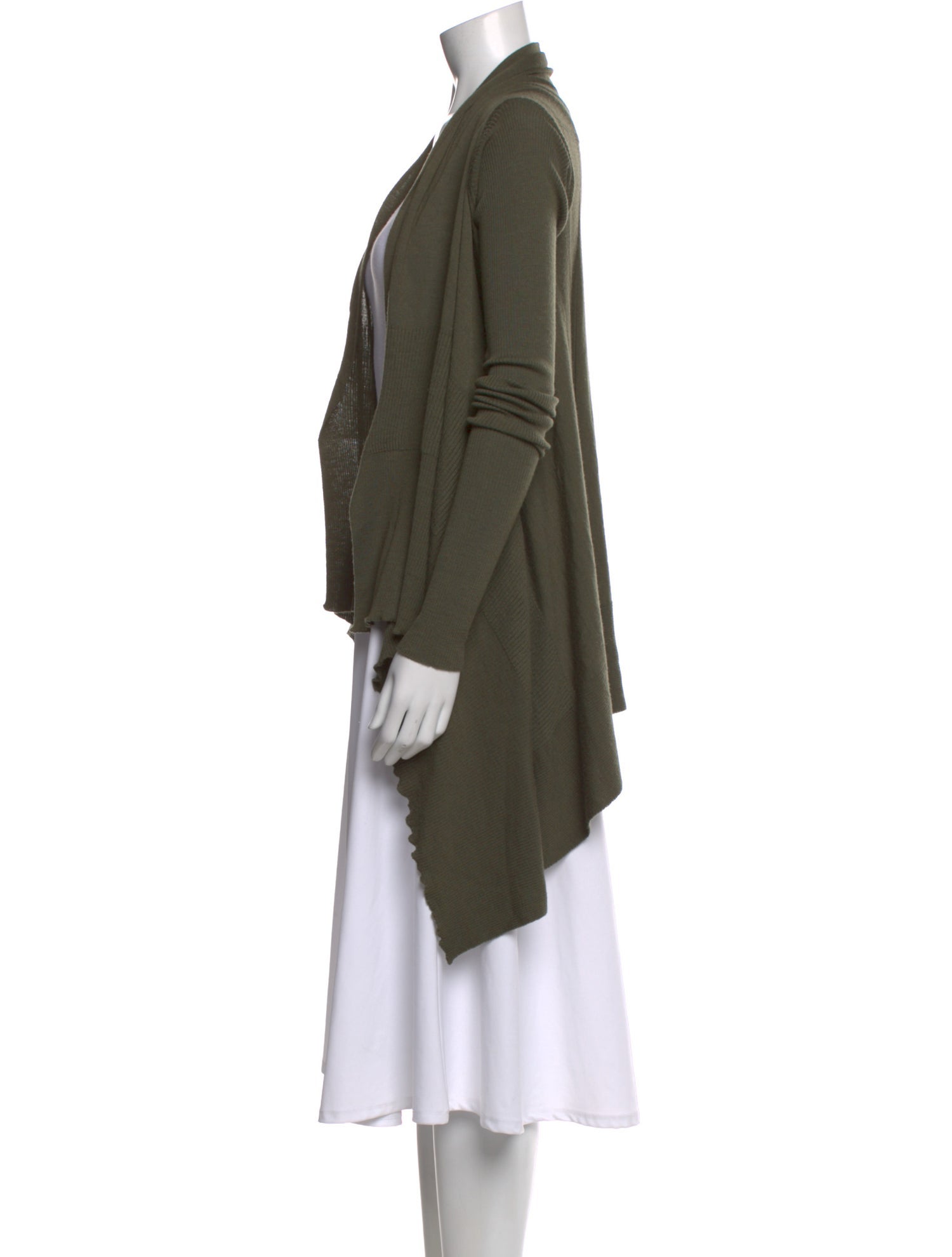 Rick Owens Virgin Wool Open Front Sweater