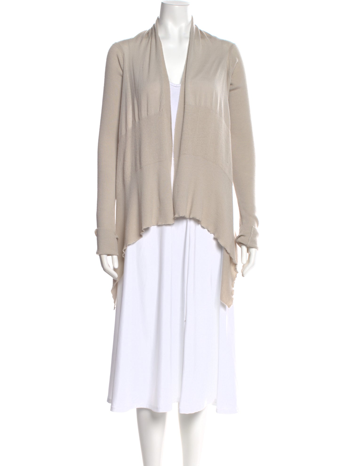 Rick Owens Virgin Wool Open Front Sweater