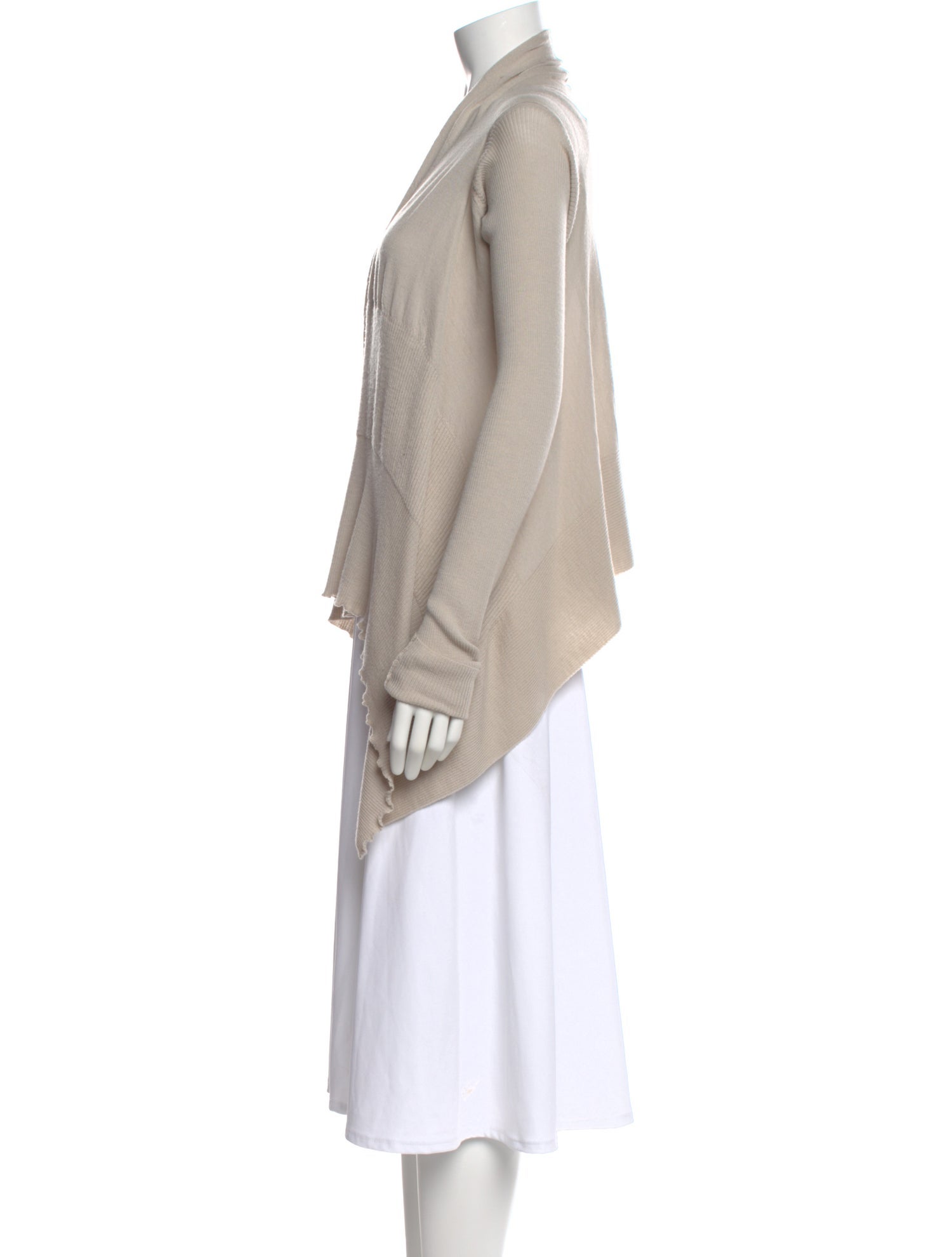 Rick Owens Virgin Wool Open Front Sweater